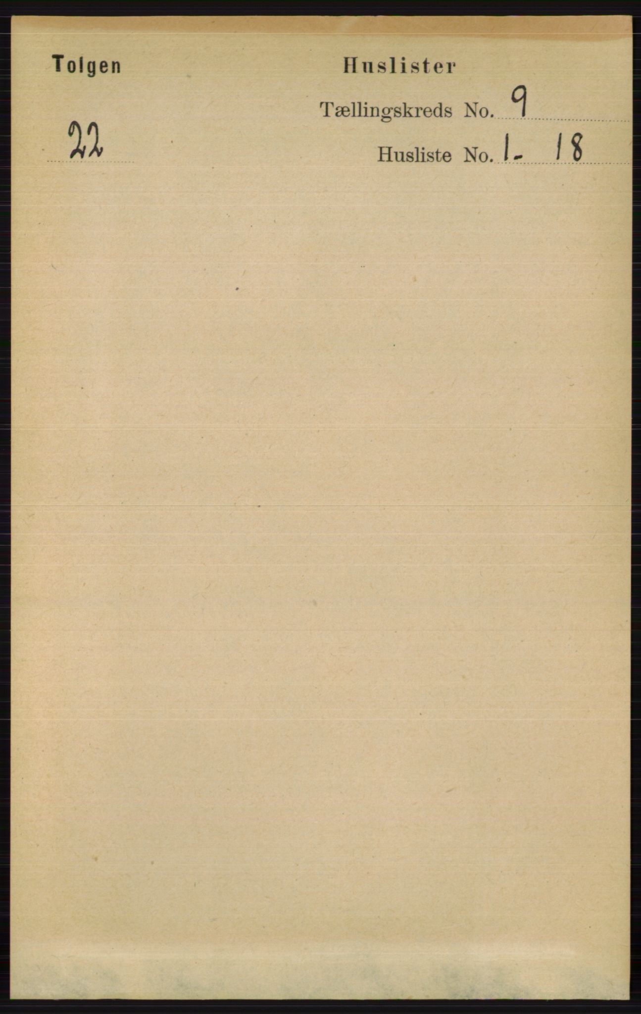 RA, 1891 census for 0436 Tolga, 1891, p. 2495