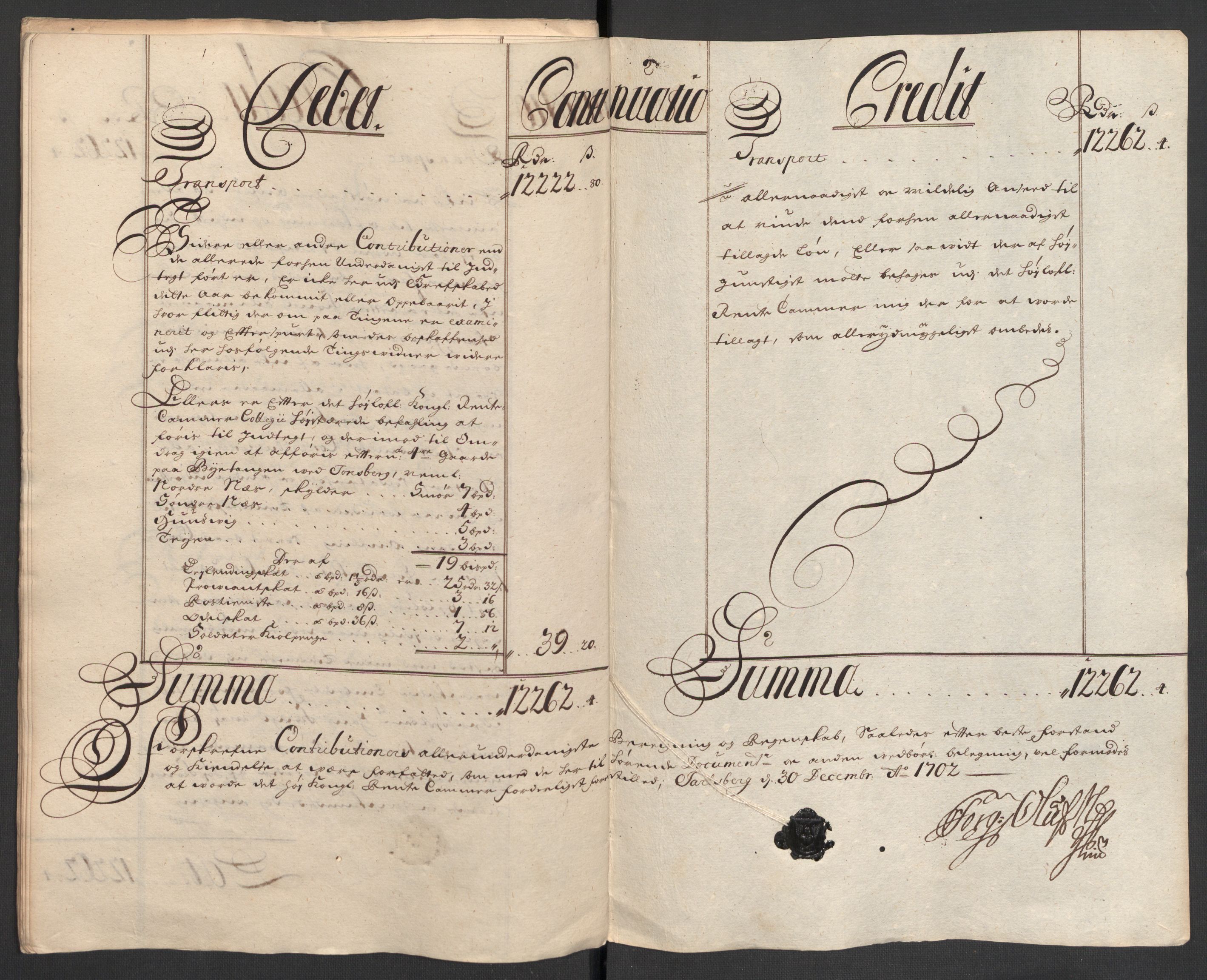 Rentekammeret inntil 1814, Reviderte regnskaper, Fogderegnskap, RA/EA-4092/R32/L1870: Fogderegnskap Jarlsberg grevskap, 1702, p. 19