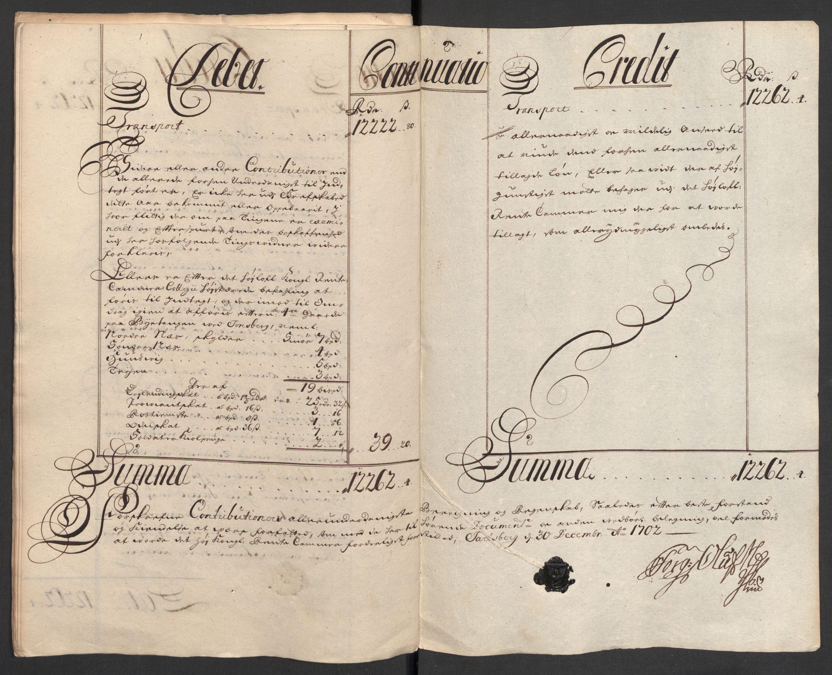Rentekammeret inntil 1814, Reviderte regnskaper, Fogderegnskap, AV/RA-EA-4092/R32/L1870: Fogderegnskap Jarlsberg grevskap, 1702, p. 19