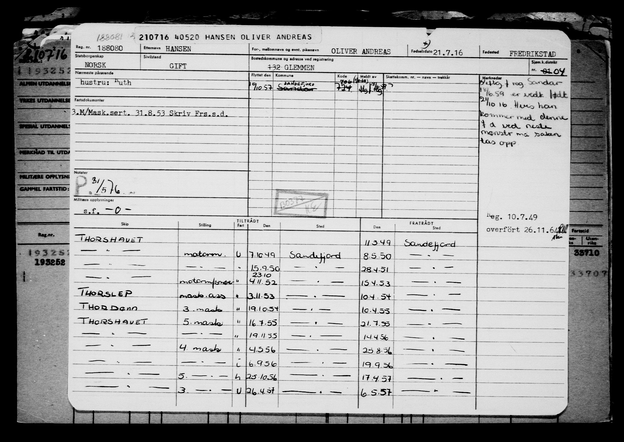 Direktoratet for sjømenn, AV/RA-S-3545/G/Gb/L0141: Hovedkort, 1916, p. 122