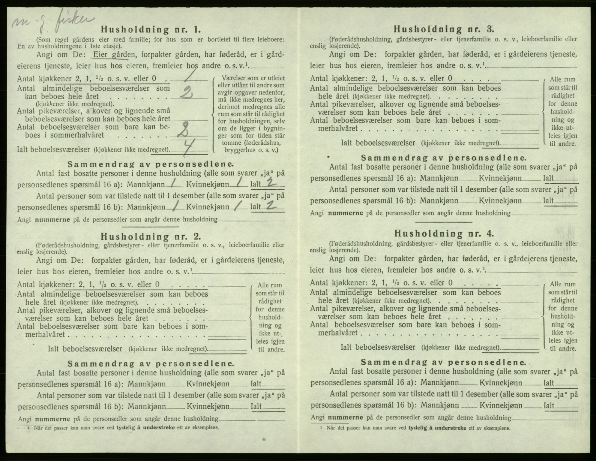 SAB, 1920 census for Moster, 1920, p. 460