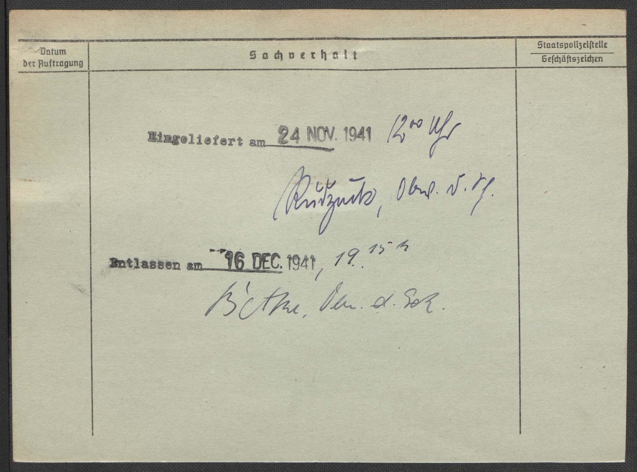 Befehlshaber der Sicherheitspolizei und des SD, AV/RA-RAFA-5969/E/Ea/Eaa/L0002: Register over norske fanger i Møllergata 19: Bj-Eng, 1940-1945, p. 55