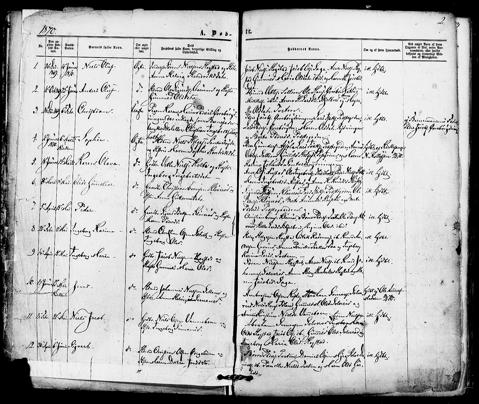 Siljan kirkebøker, SAKO/A-300/F/Fa/L0002: Parish register (official) no. 2, 1870-1895, p. 2