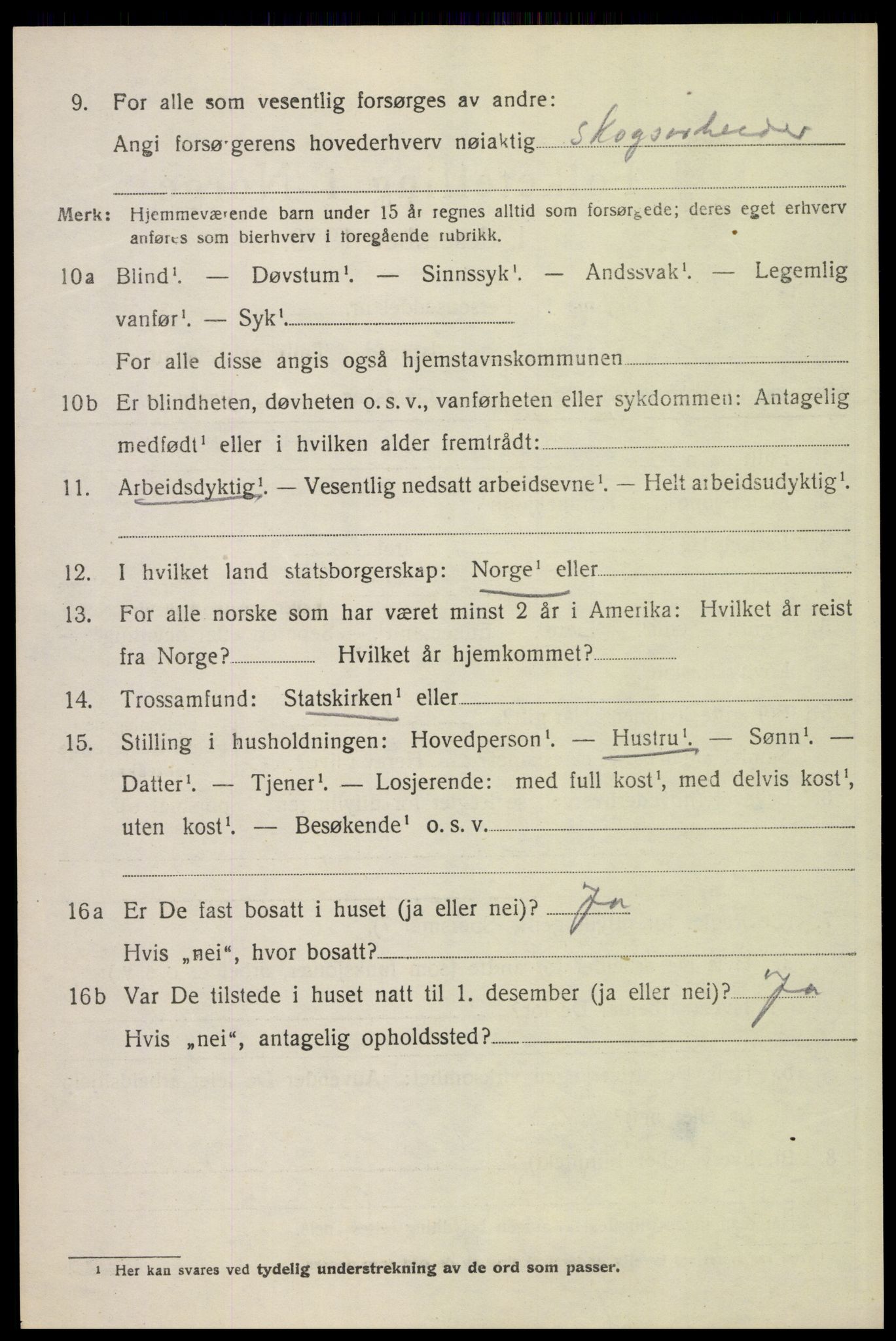 SAH, 1920 census for Elverum, 1920, p. 16065