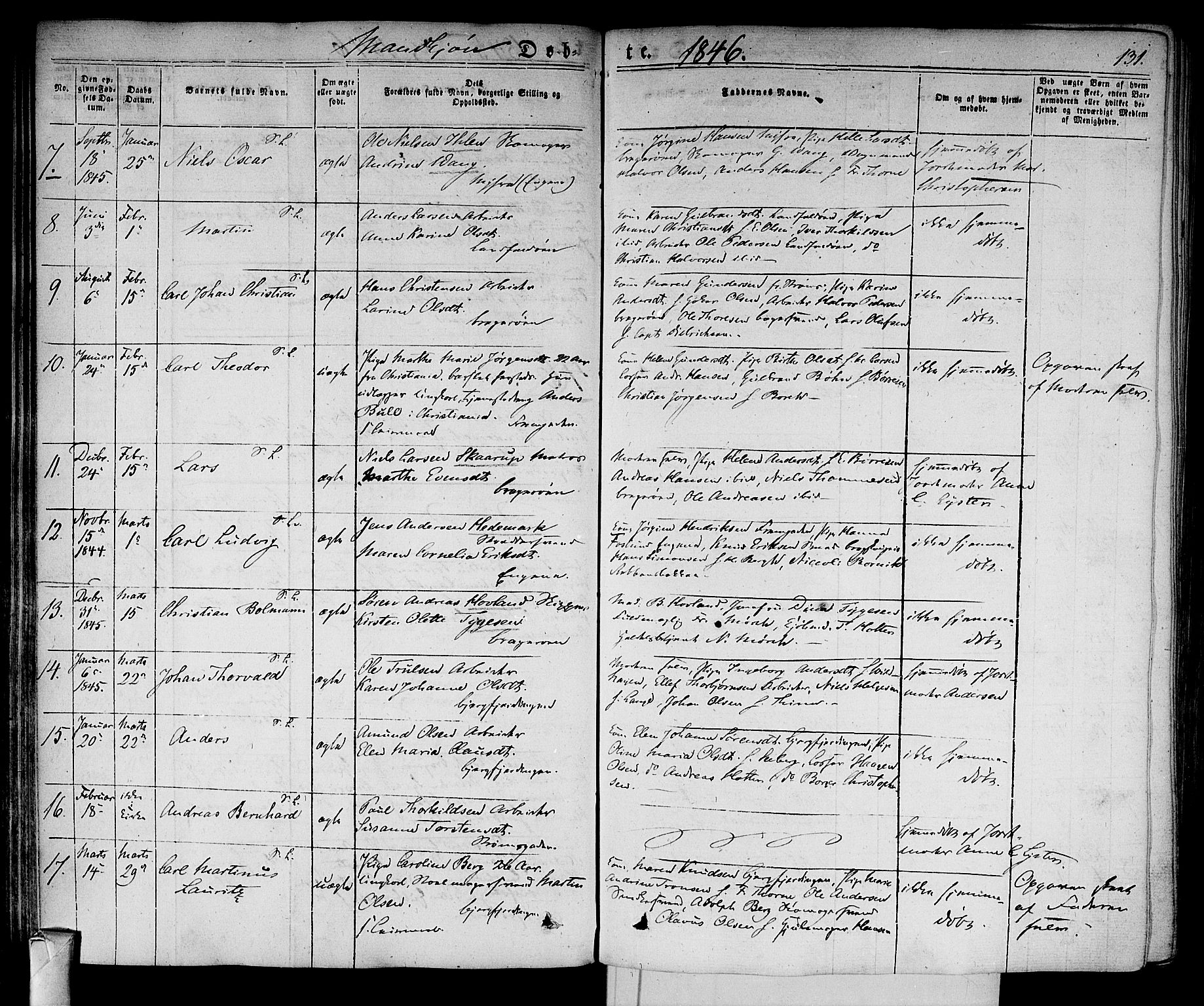 Bragernes kirkebøker, AV/SAKO-A-6/F/Fb/L0001: Parish register (official) no. II 1, 1830-1847, p. 131