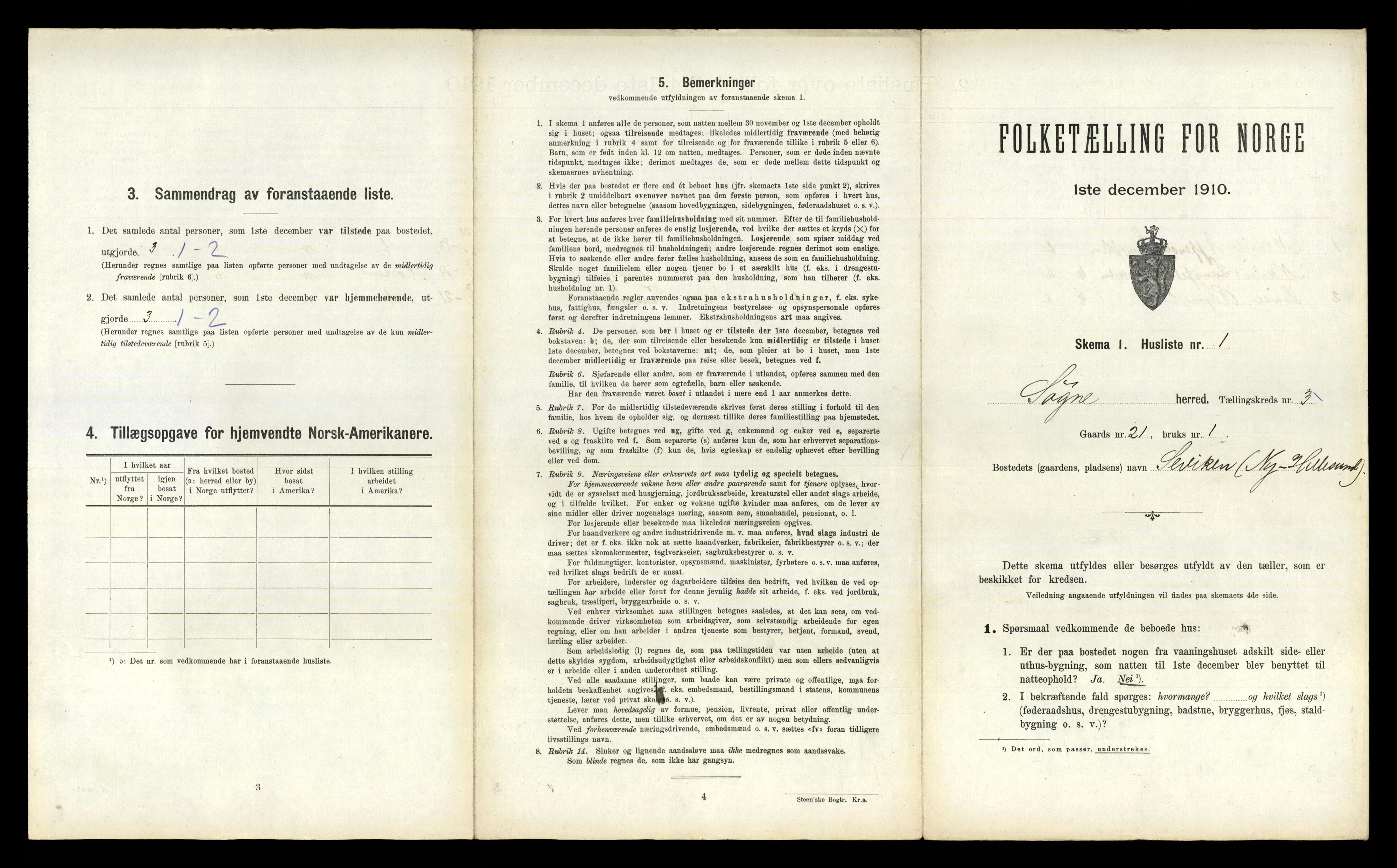 RA, 1910 census for Søgne, 1910, p. 130