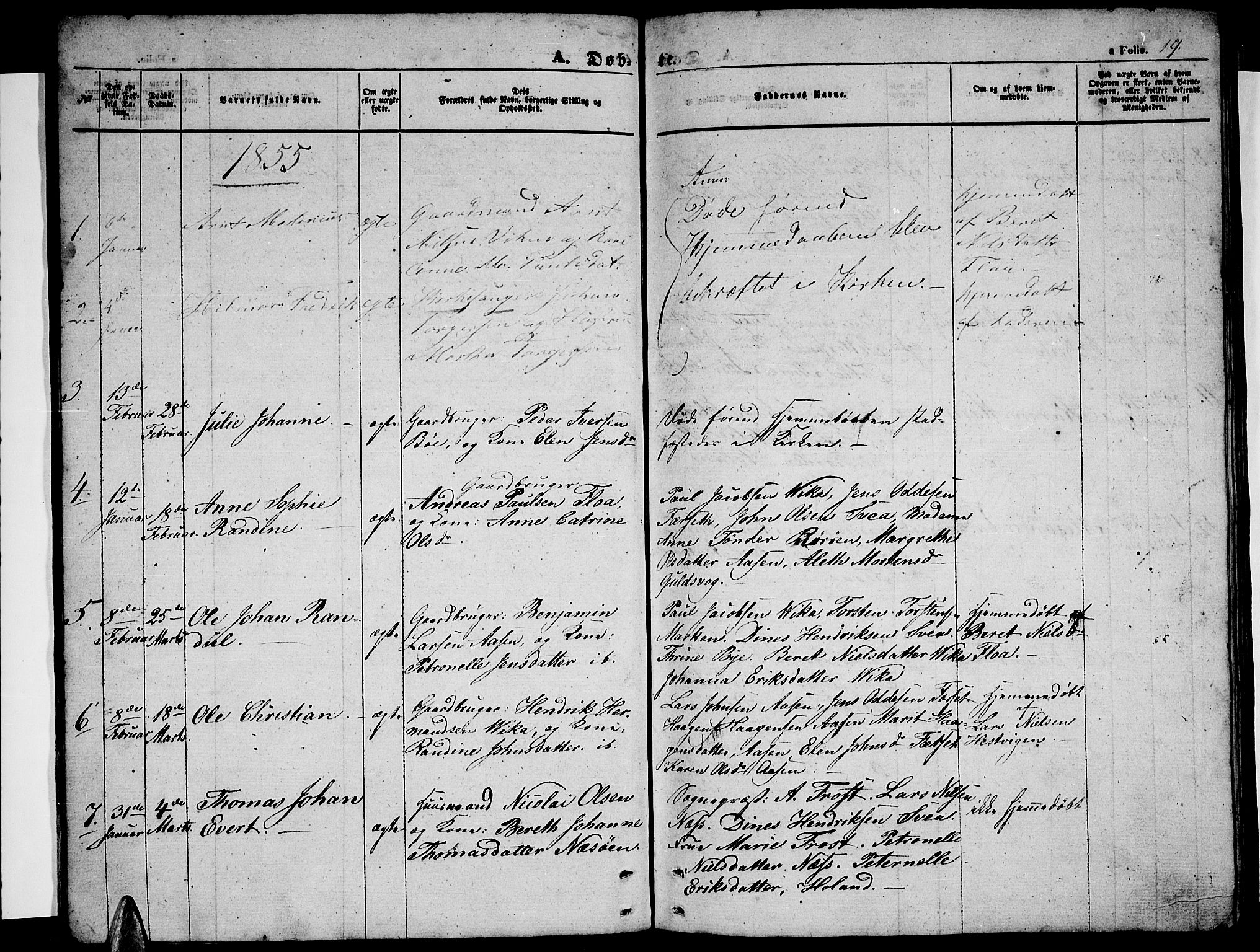 Ministerialprotokoller, klokkerbøker og fødselsregistre - Nordland, SAT/A-1459/816/L0251: Parish register (copy) no. 816C01, 1852-1870, p. 19
