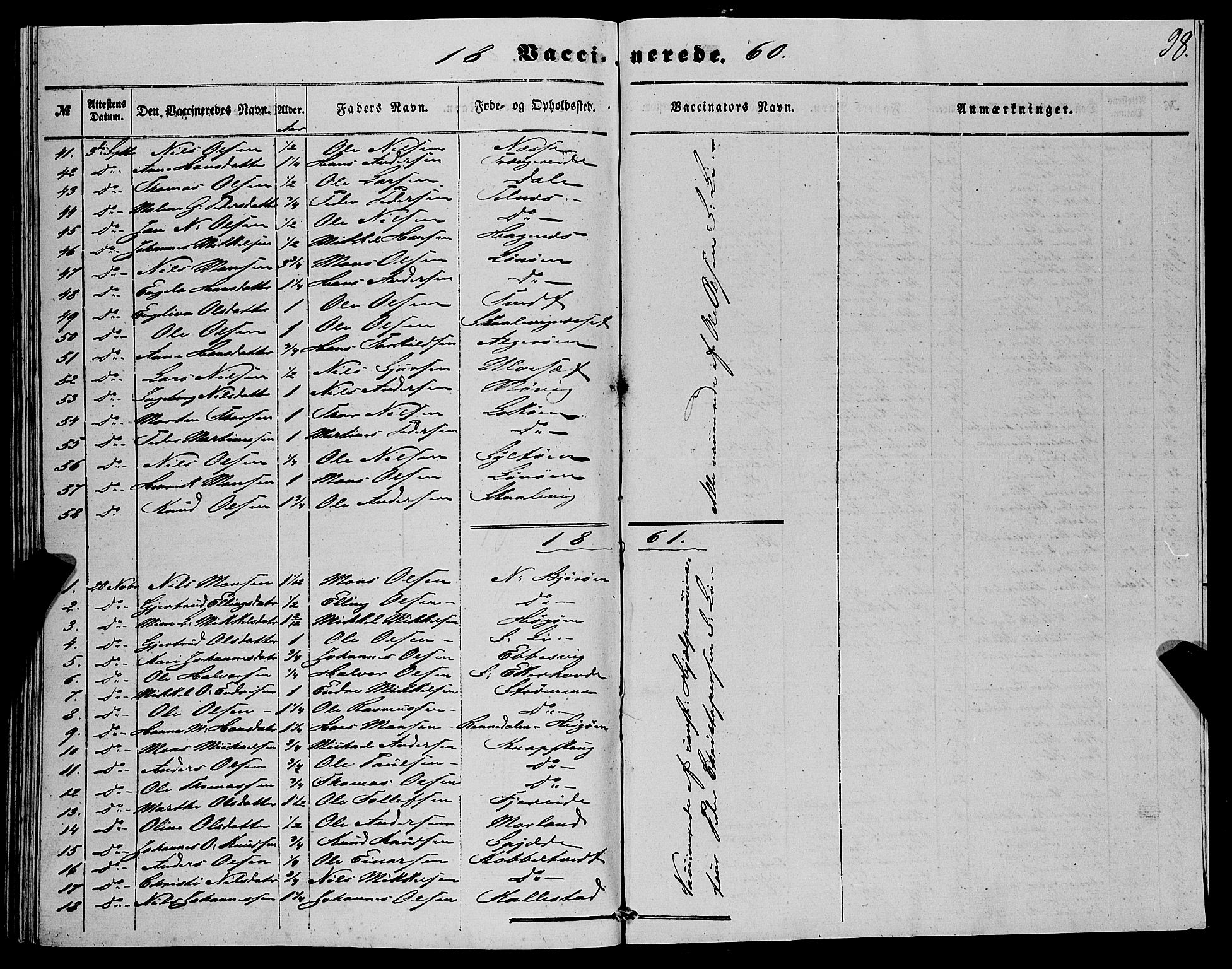 Fjell sokneprestembete, SAB/A-75301/H/Haa: Parish register (official) no. A 4, 1851-1870, p. 98