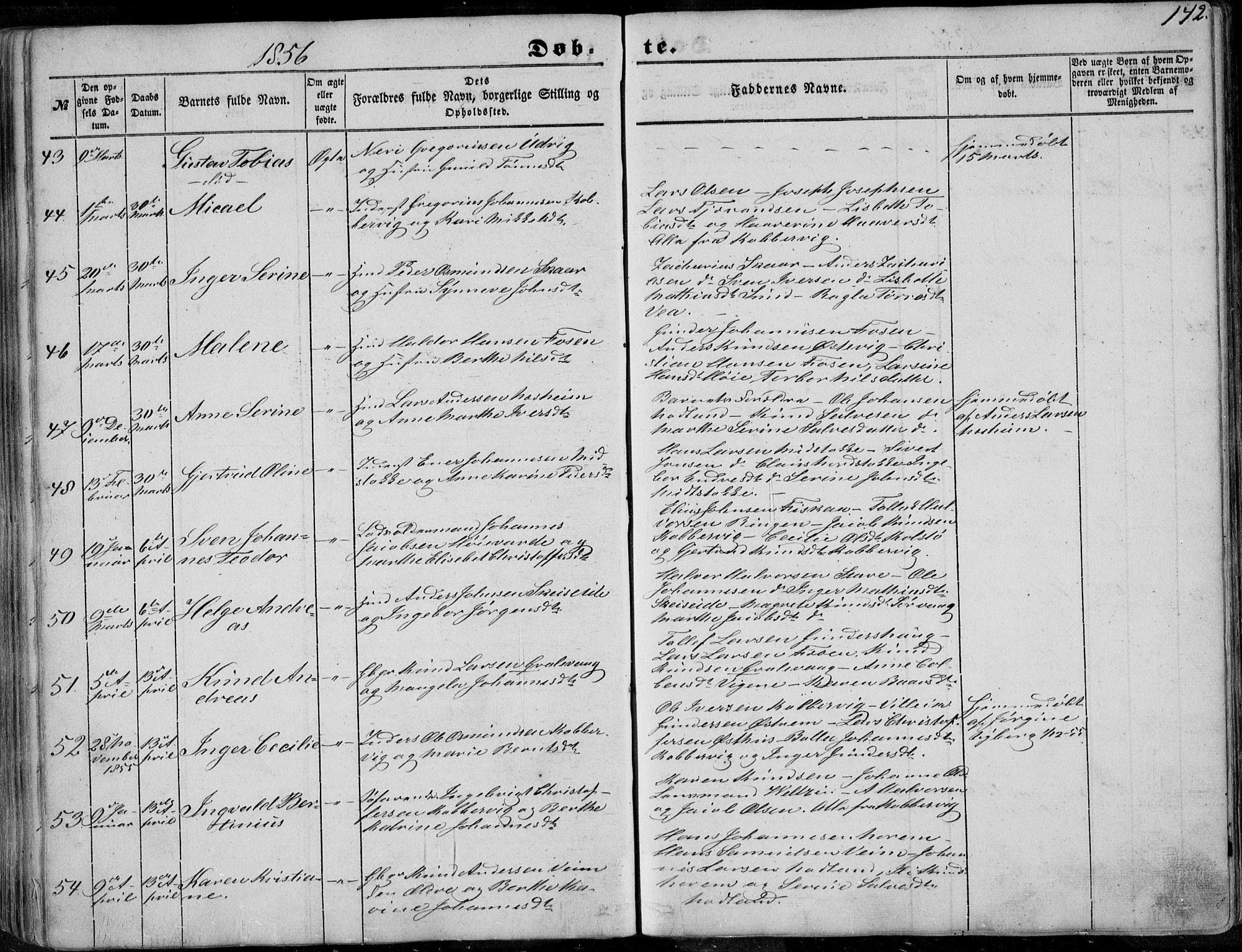 Avaldsnes sokneprestkontor, SAST/A -101851/H/Ha/Haa/L0008: Parish register (official) no. A 8, 1847-1857, p. 142