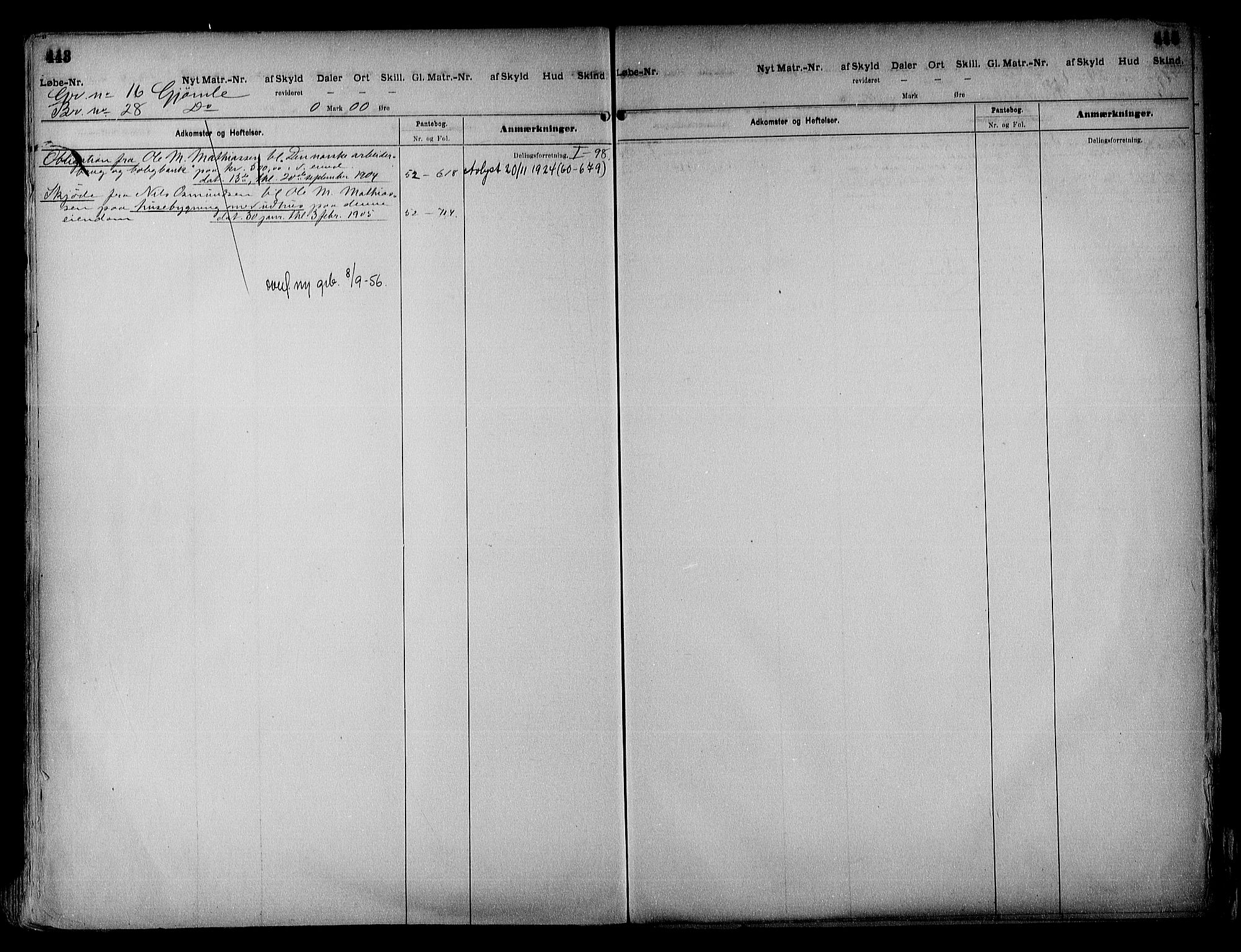 Vestre Nedenes/Sand sorenskriveri, SAK/1221-0010/G/Ga/L0018: Mortgage register no. 13b, 1872-1956, p. 443