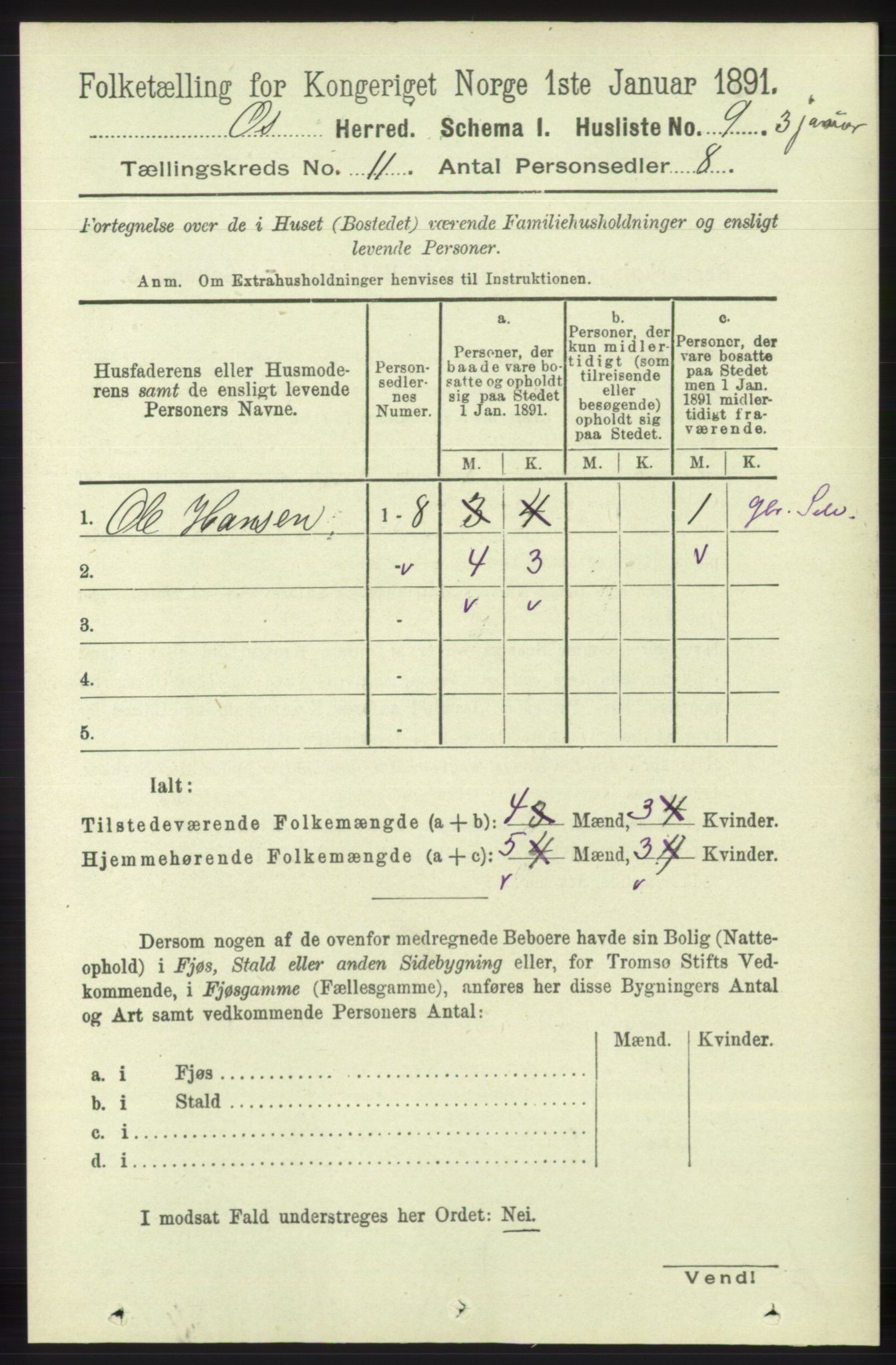 RA, 1891 census for 1243 Os, 1891, p. 2555