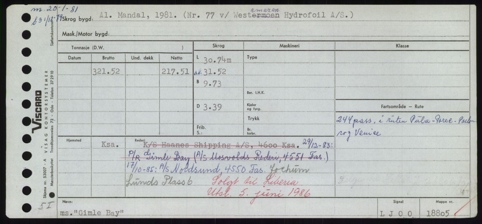 Sjøfartsdirektoratet med forløpere, Skipsmålingen, RA/S-1627/H/Hd/L0012: Fartøy, G-Glø, p. 353