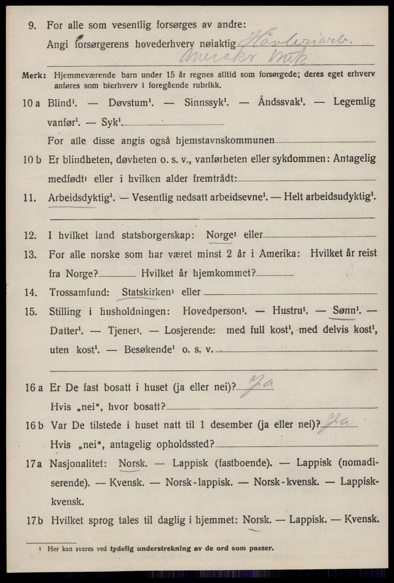 SAT, 1920 census for Malvik, 1920, p. 7213