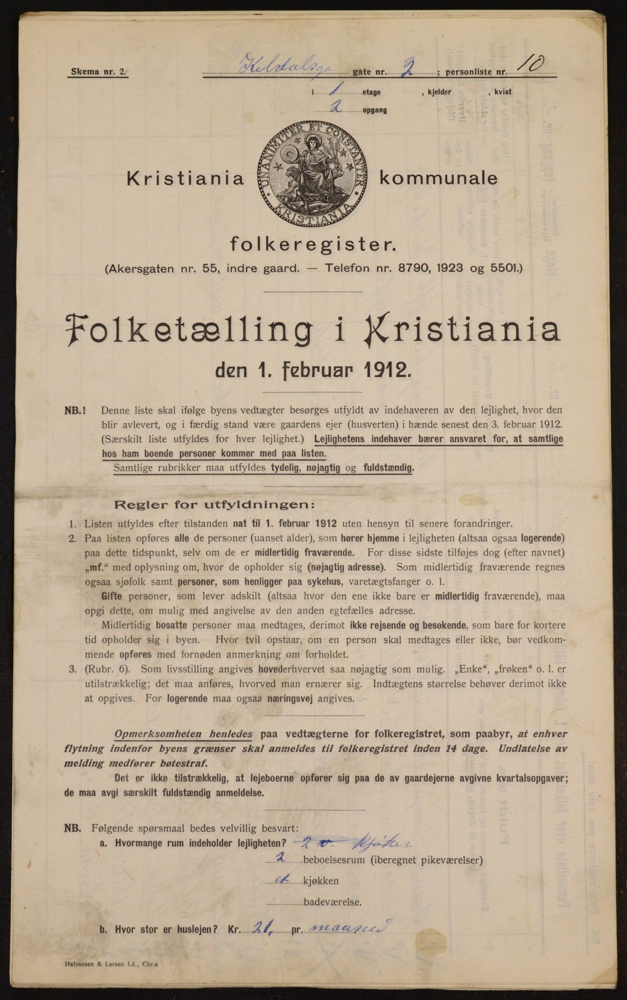 OBA, Municipal Census 1912 for Kristiania, 1912, p. 49744