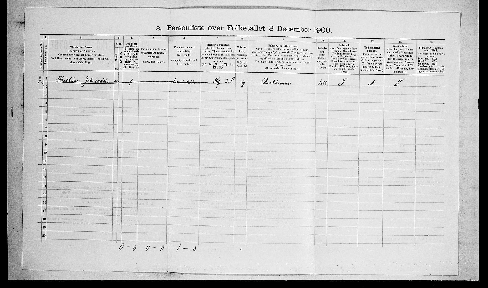 RA, 1900 census for Modum, 1900, p. 2010