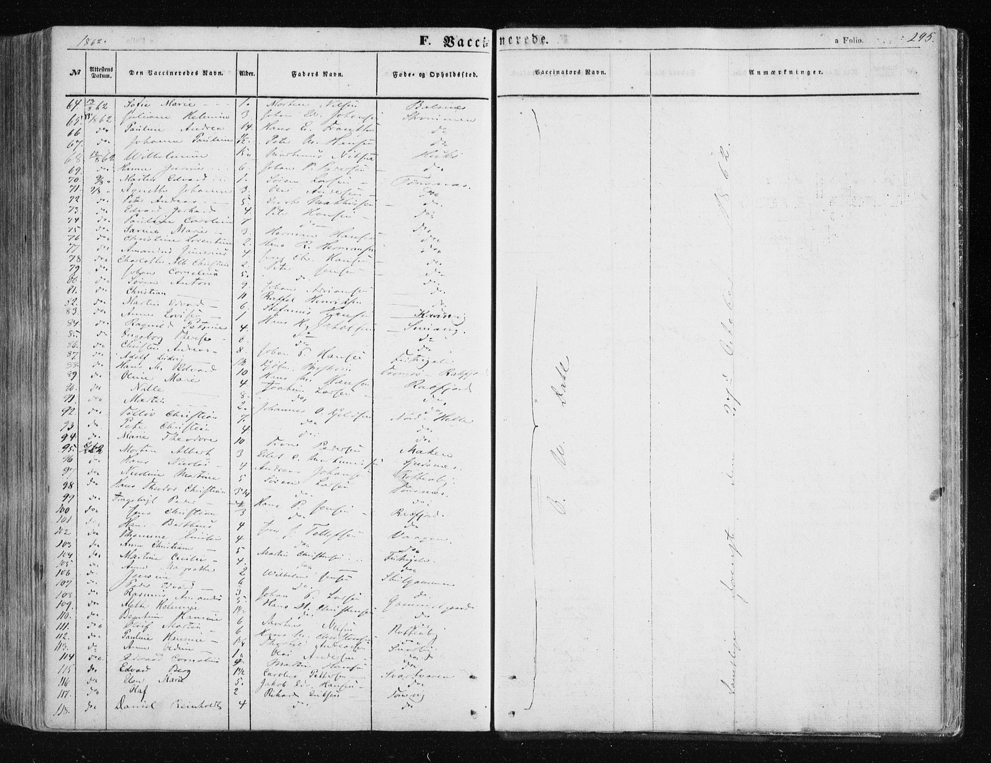 Tromsøysund sokneprestkontor, AV/SATØ-S-1304/G/Ga/L0001kirke: Parish register (official) no. 1, 1856-1867, p. 295