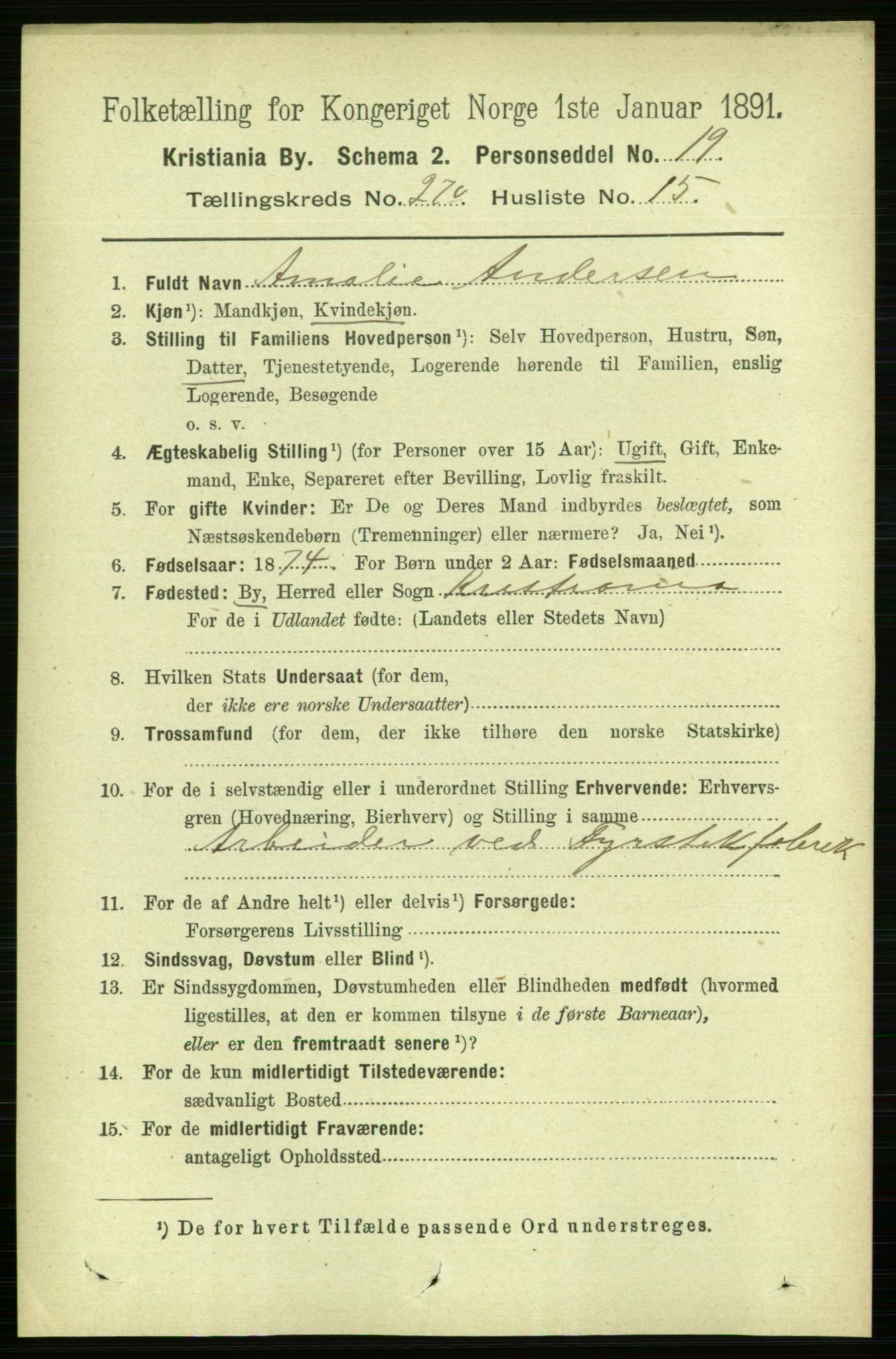 RA, 1891 census for 0301 Kristiania, 1891, p. 164330