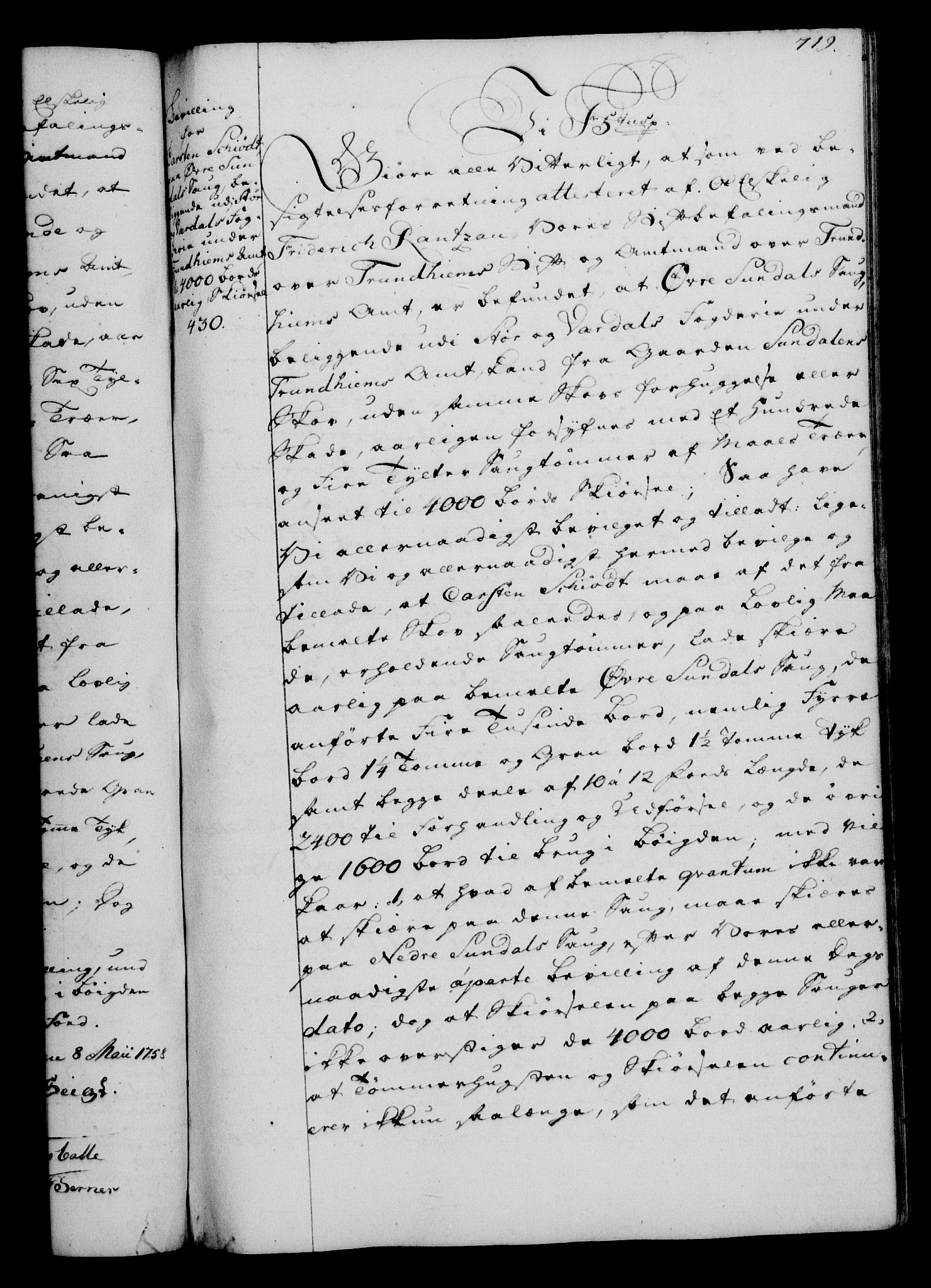 Rentekammeret, Kammerkanselliet, RA/EA-3111/G/Gg/Gga/L0006: Norsk ekspedisjonsprotokoll med register (merket RK 53.6), 1749-1759, p. 719