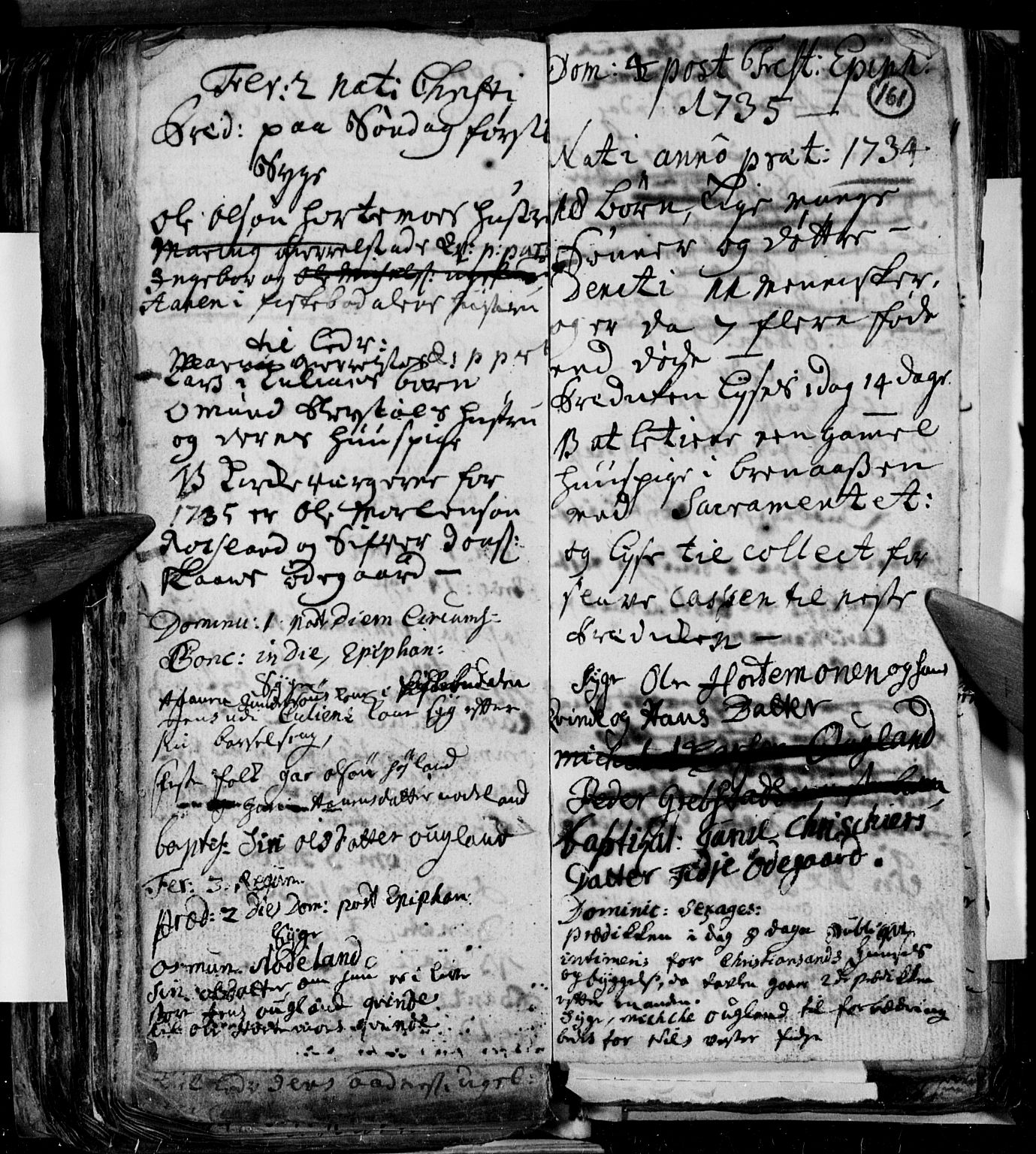 Søgne sokneprestkontor, SAK/1111-0037/F/Fa/Faa/L0001: Parish register (official) no. A 1, 1716-1740, p. 161