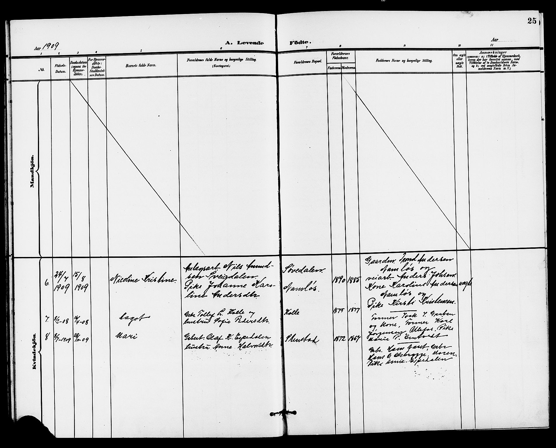 Holla kirkebøker, SAKO/A-272/G/Gb/L0002: Parish register (copy) no. II 2, 1897-1913, p. 25