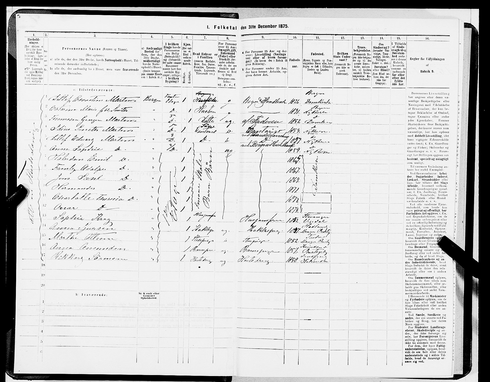 SAB, 1875 census for 1301 Bergen, 1875, p. 1544