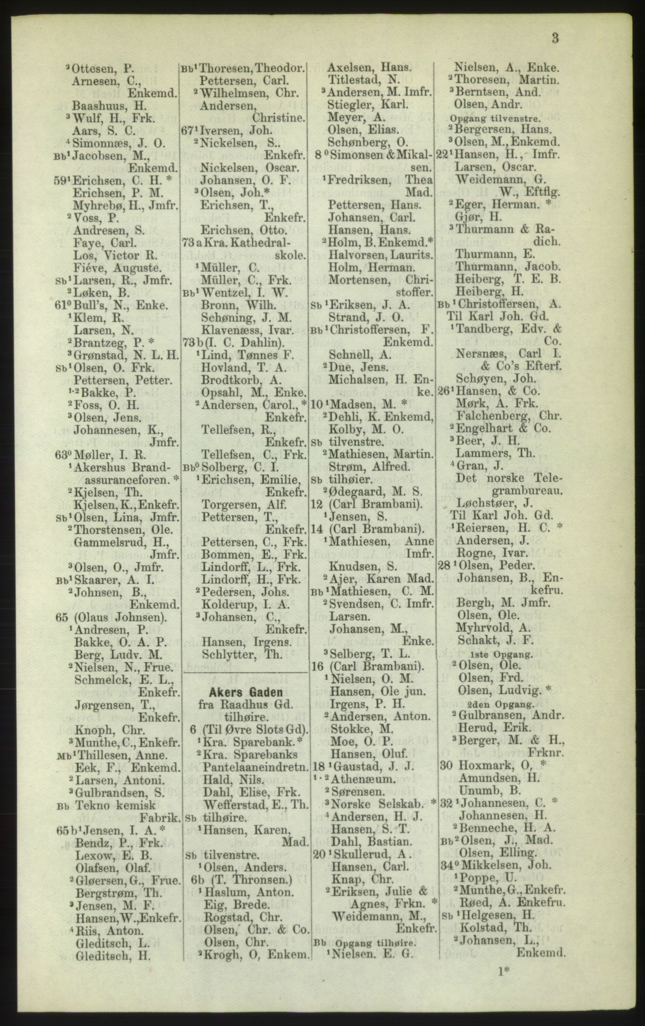 Kristiania/Oslo adressebok, PUBL/-, 1882, p. 3