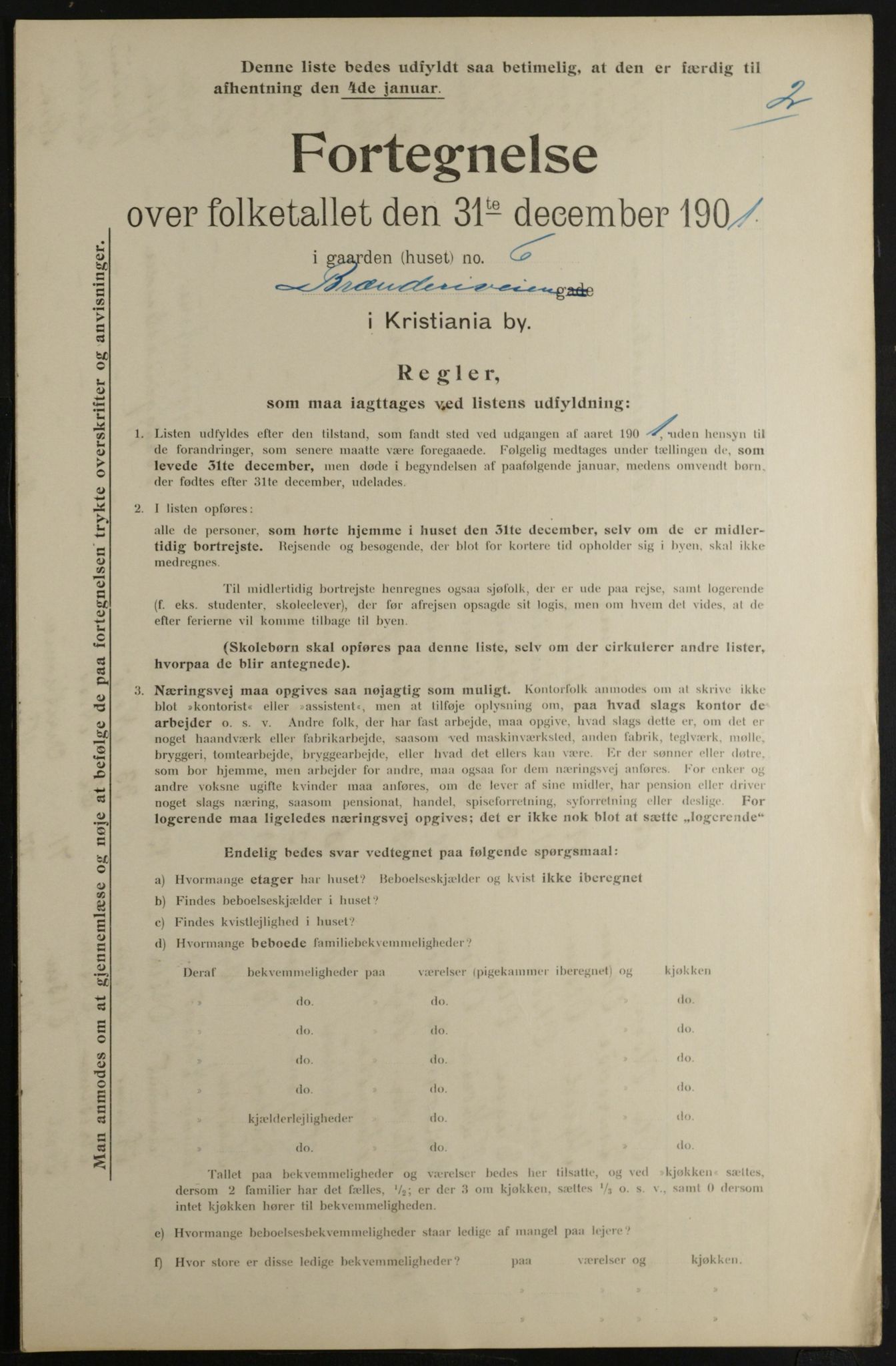 OBA, Municipal Census 1901 for Kristiania, 1901, p. 1435