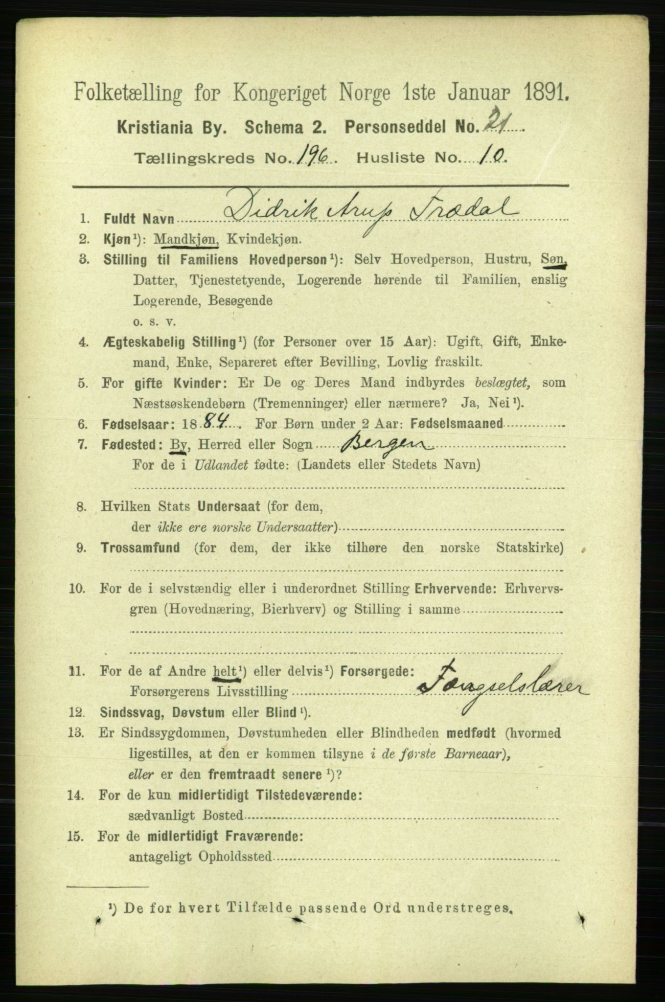 RA, 1891 census for 0301 Kristiania, 1891, p. 118718