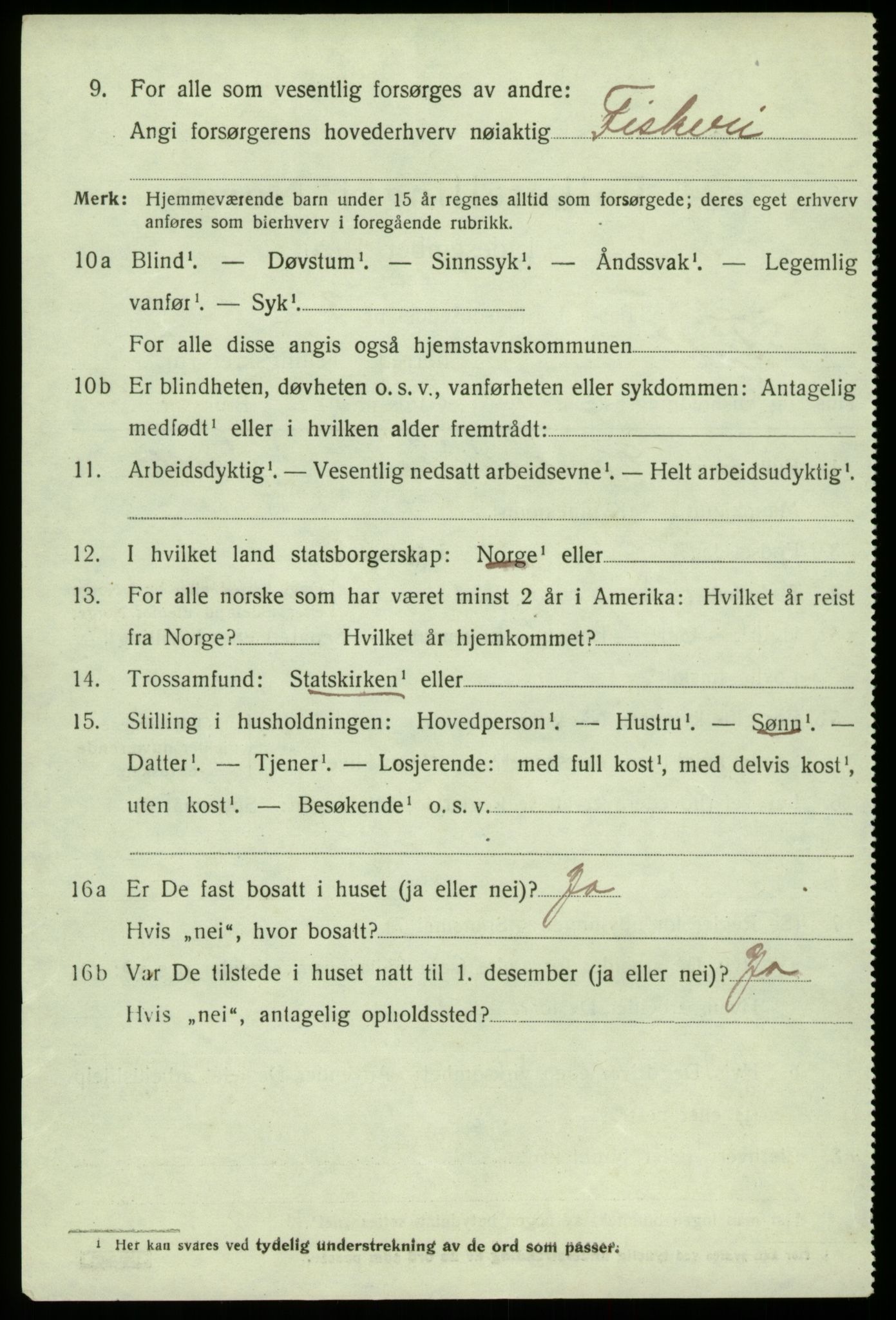 SAB, 1920 census for Fjell, 1920, p. 4447