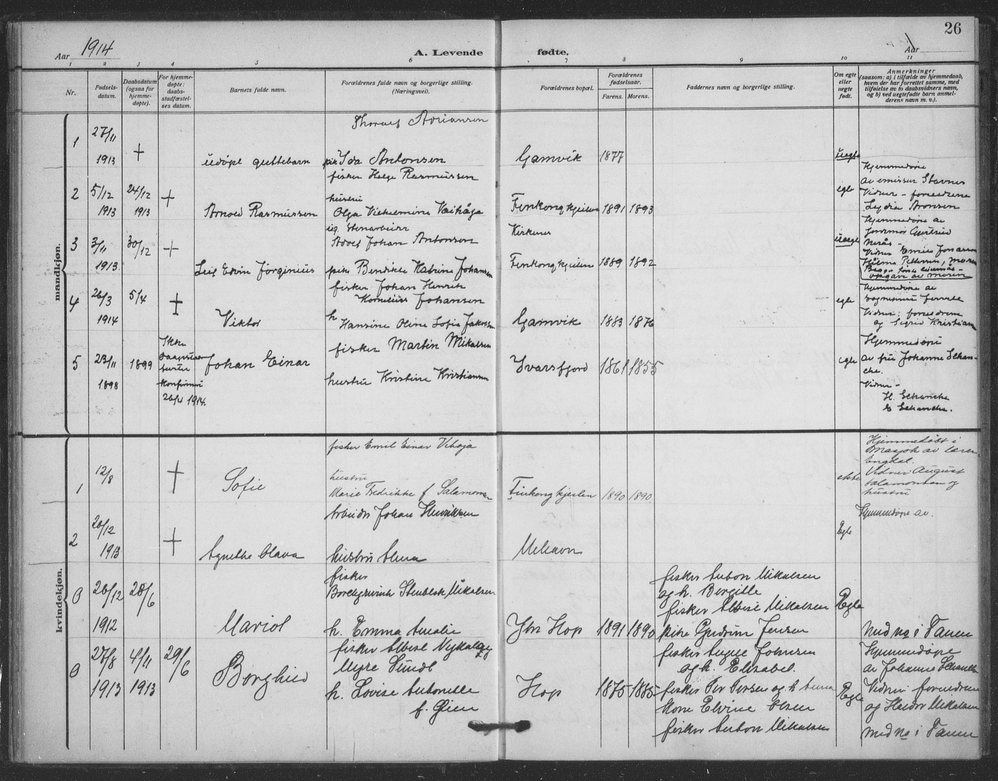 Tana sokneprestkontor, SATØ/S-1334/H/Ha/L0008kirke: Parish register (official) no. 8, 1908-1920, p. 26