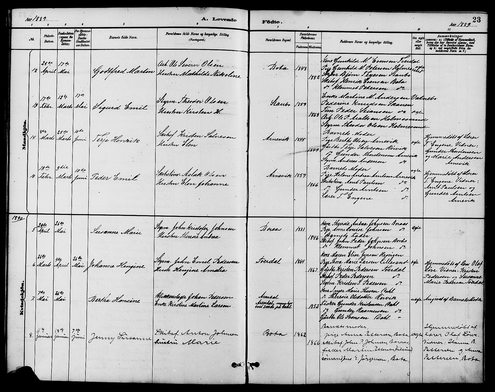 Dypvåg sokneprestkontor, SAK/1111-0007/F/Fb/Fbb/L0004: Parish register (copy) no. B 4, 1887-1905, p. 23