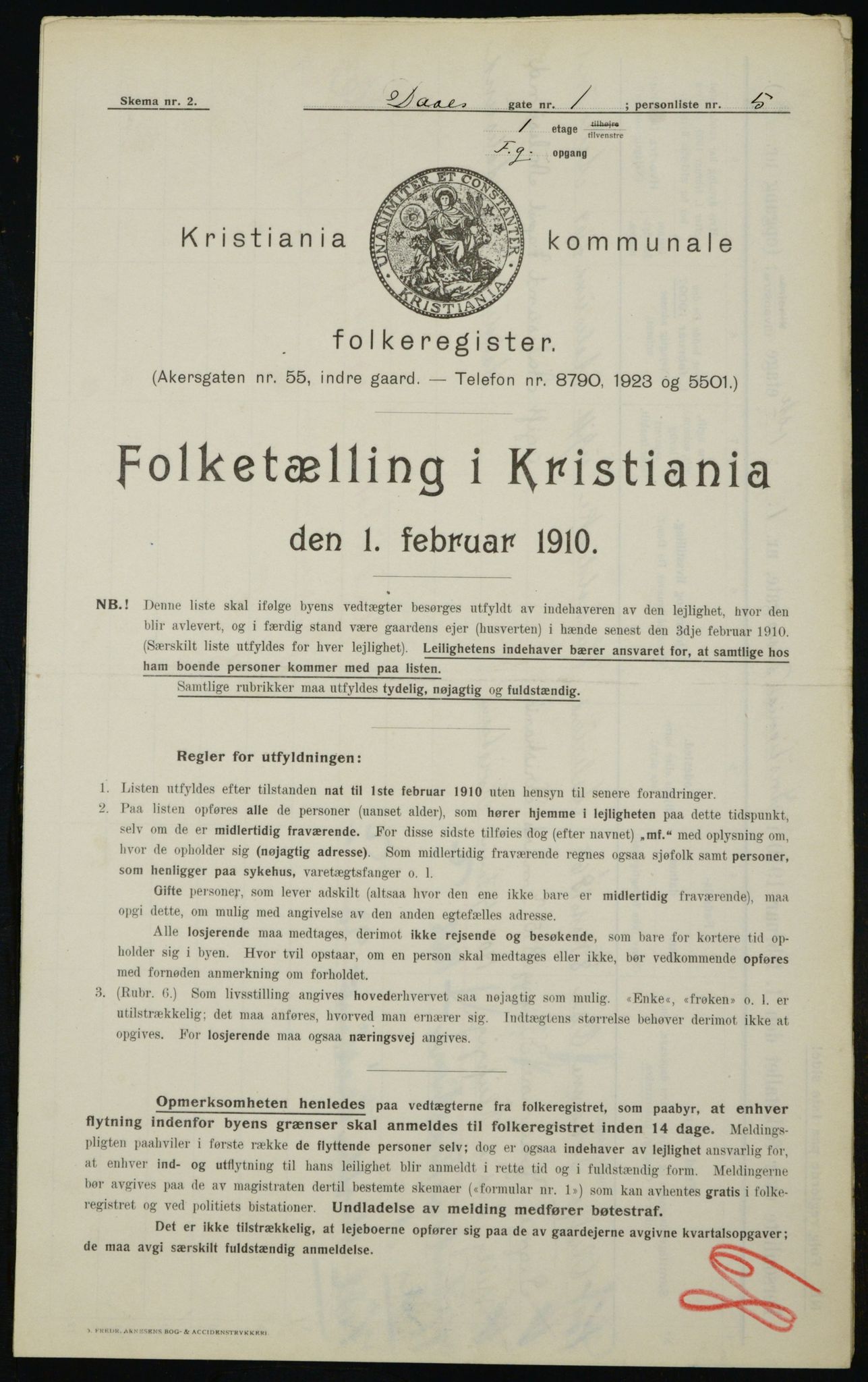 OBA, Municipal Census 1910 for Kristiania, 1910, p. 16958