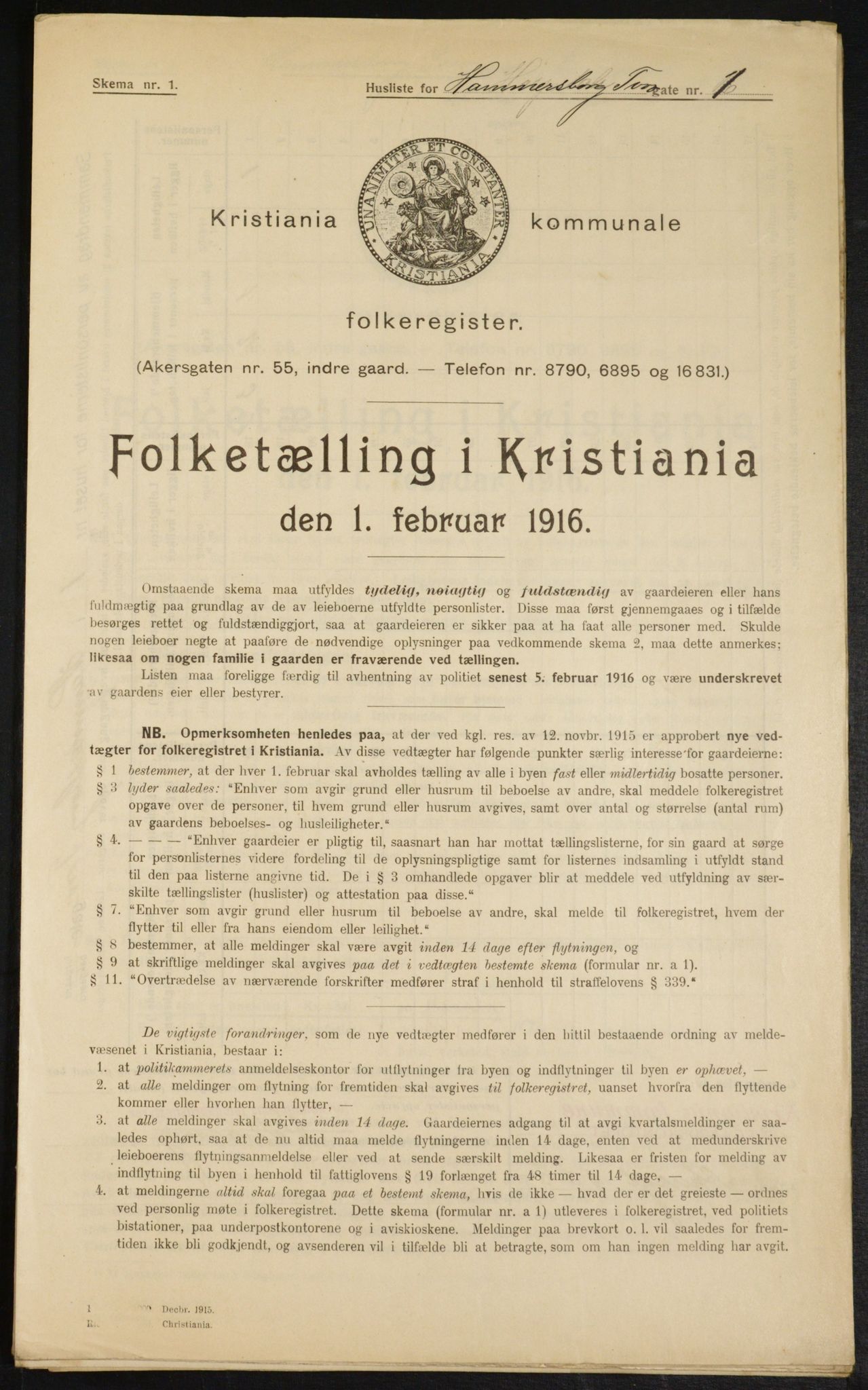 OBA, Municipal Census 1916 for Kristiania, 1916, p. 34983