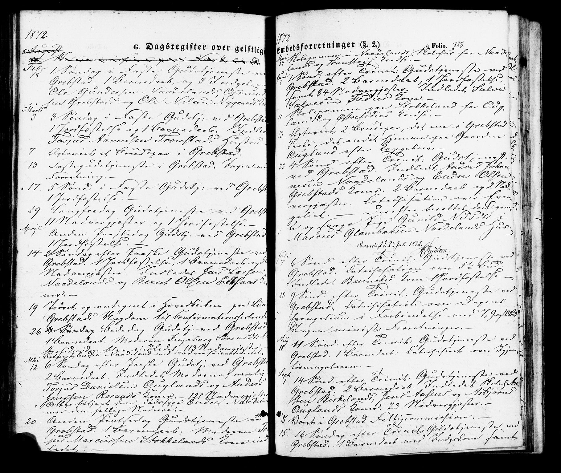 Søgne sokneprestkontor, SAK/1111-0037/F/Fa/Faa/L0002: Parish register (official) no. A 2, 1854-1882, p. 388