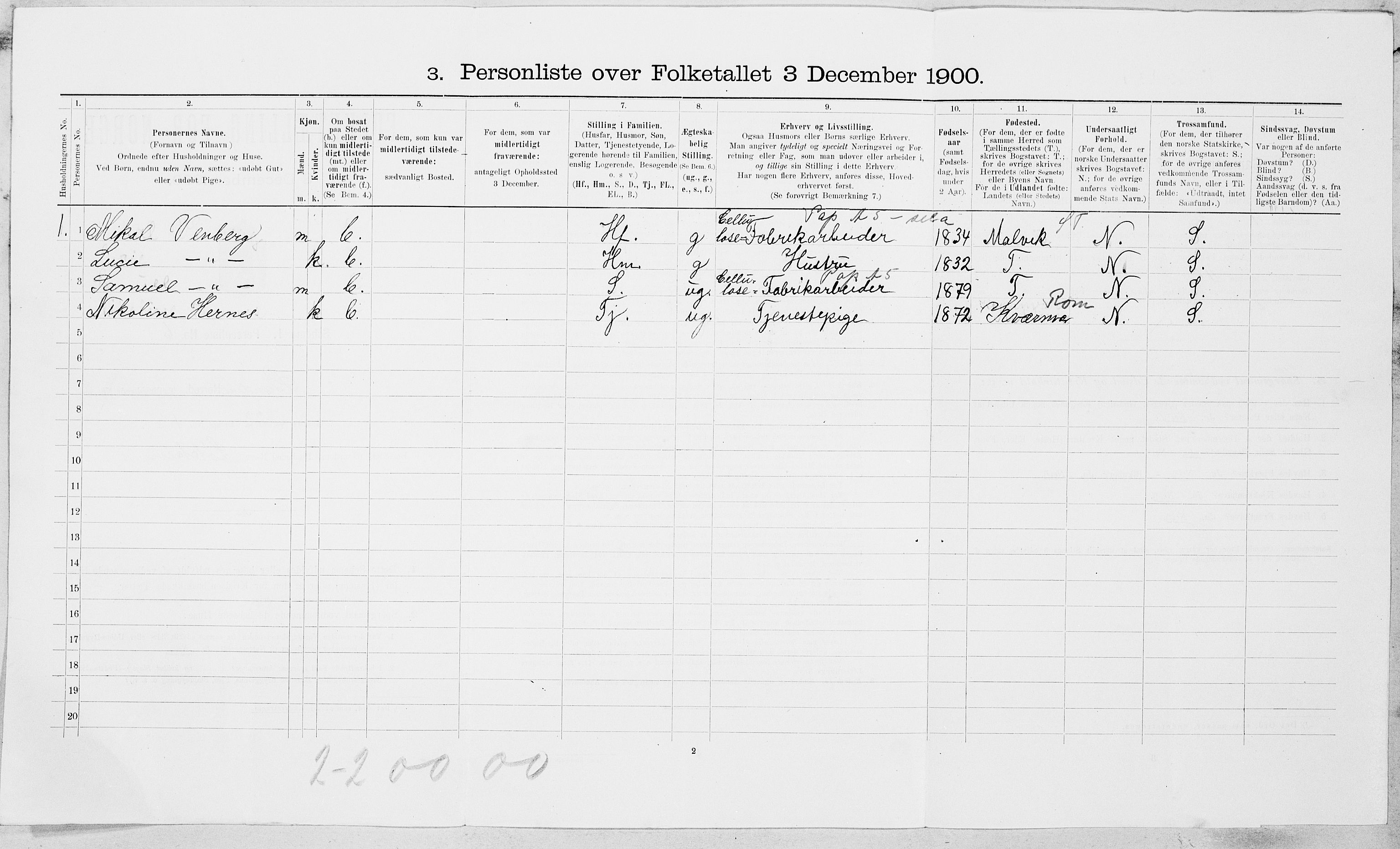 SAT, 1900 census for Strinda, 1900, p. 514