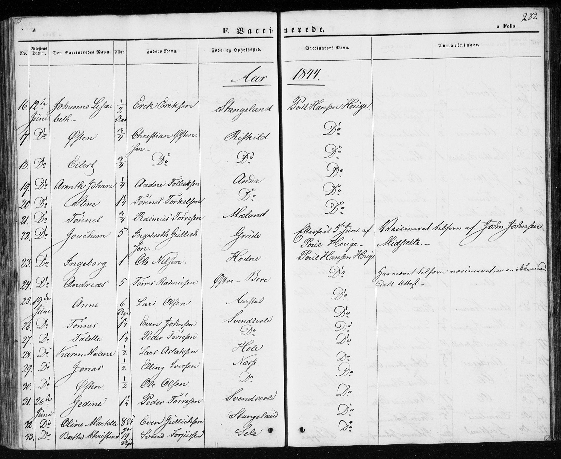 Klepp sokneprestkontor, AV/SAST-A-101803/001/3/30BA/L0004: Parish register (official) no. A 4, 1842-1852, p. 282