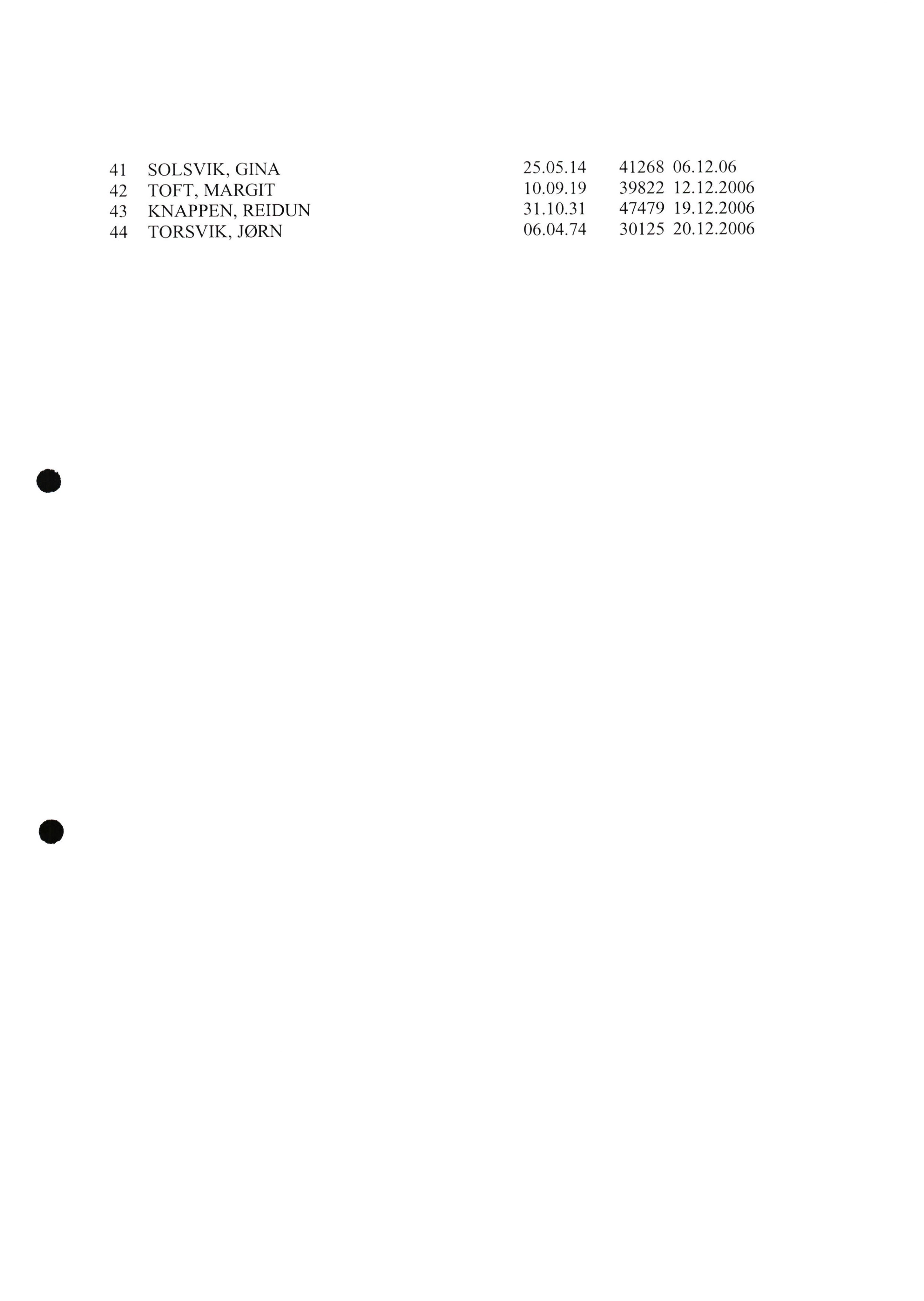 Lensmannen i Øygarden, AV/SAB-A-100155/0006/L0006/0001: Dødsfallprotokoll m.m. / Dødsfallsprotokoll, 2005-2007, p. 6