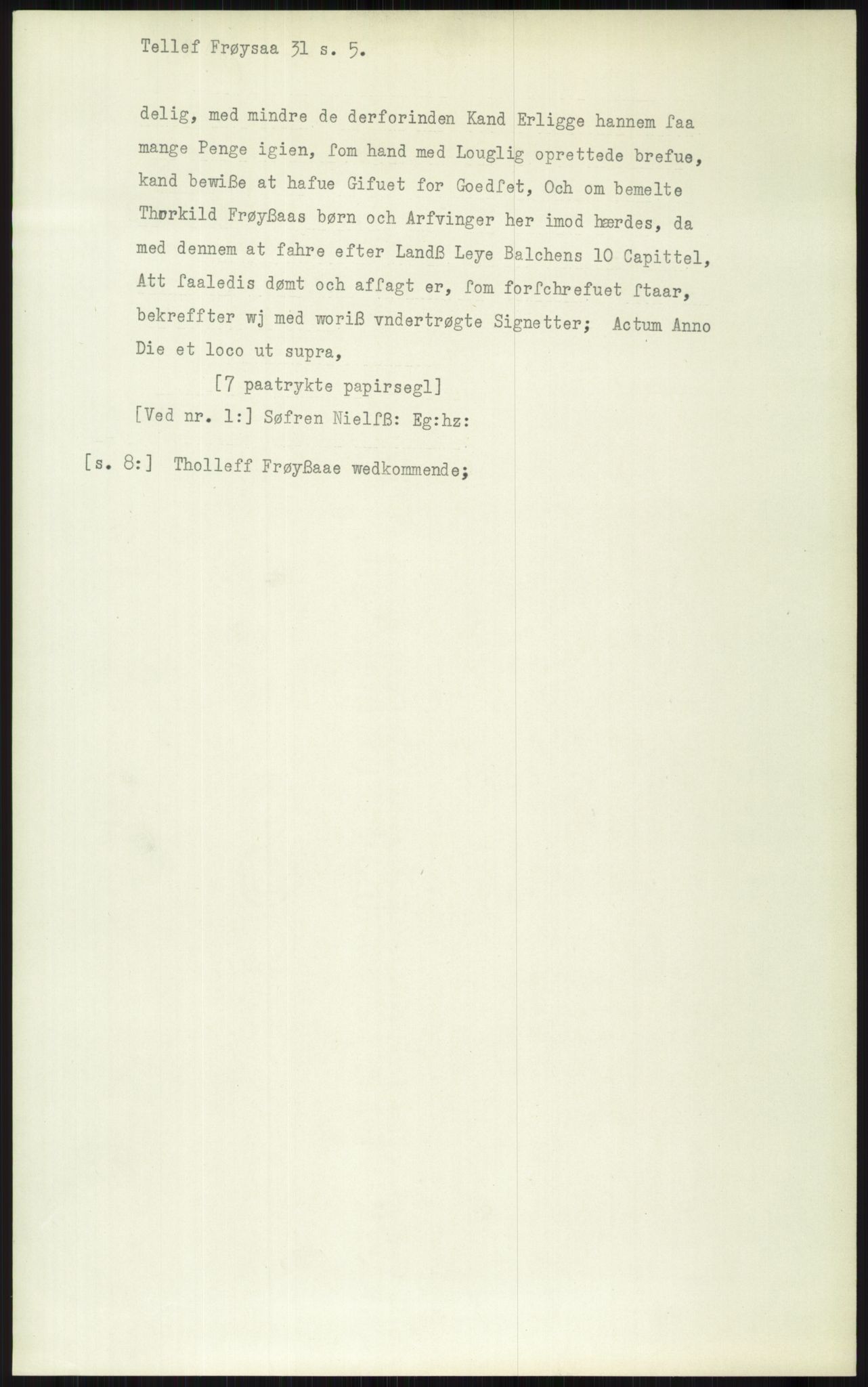 Samlinger til kildeutgivelse, Diplomavskriftsamlingen, AV/RA-EA-4053/H/Ha, p. 2319