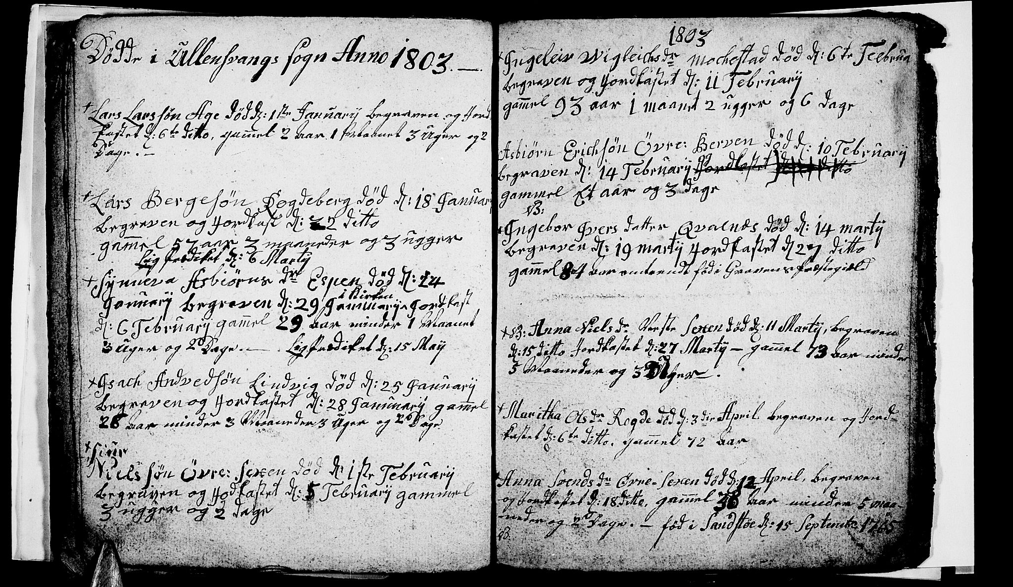 Ullensvang sokneprestembete, AV/SAB-A-78701/H/Hab: Parish register (copy) no. A 2, 1803-1804