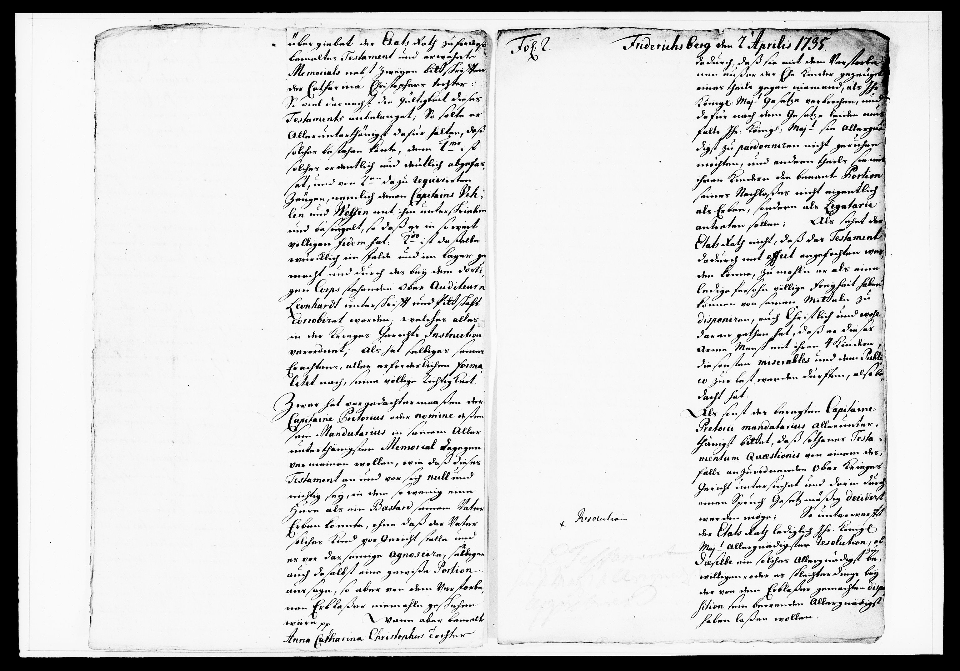 Krigskollegiet, Krigskancelliet, DRA/A-0006/-/1122-1129: Refererede sager, 1735, p. 150