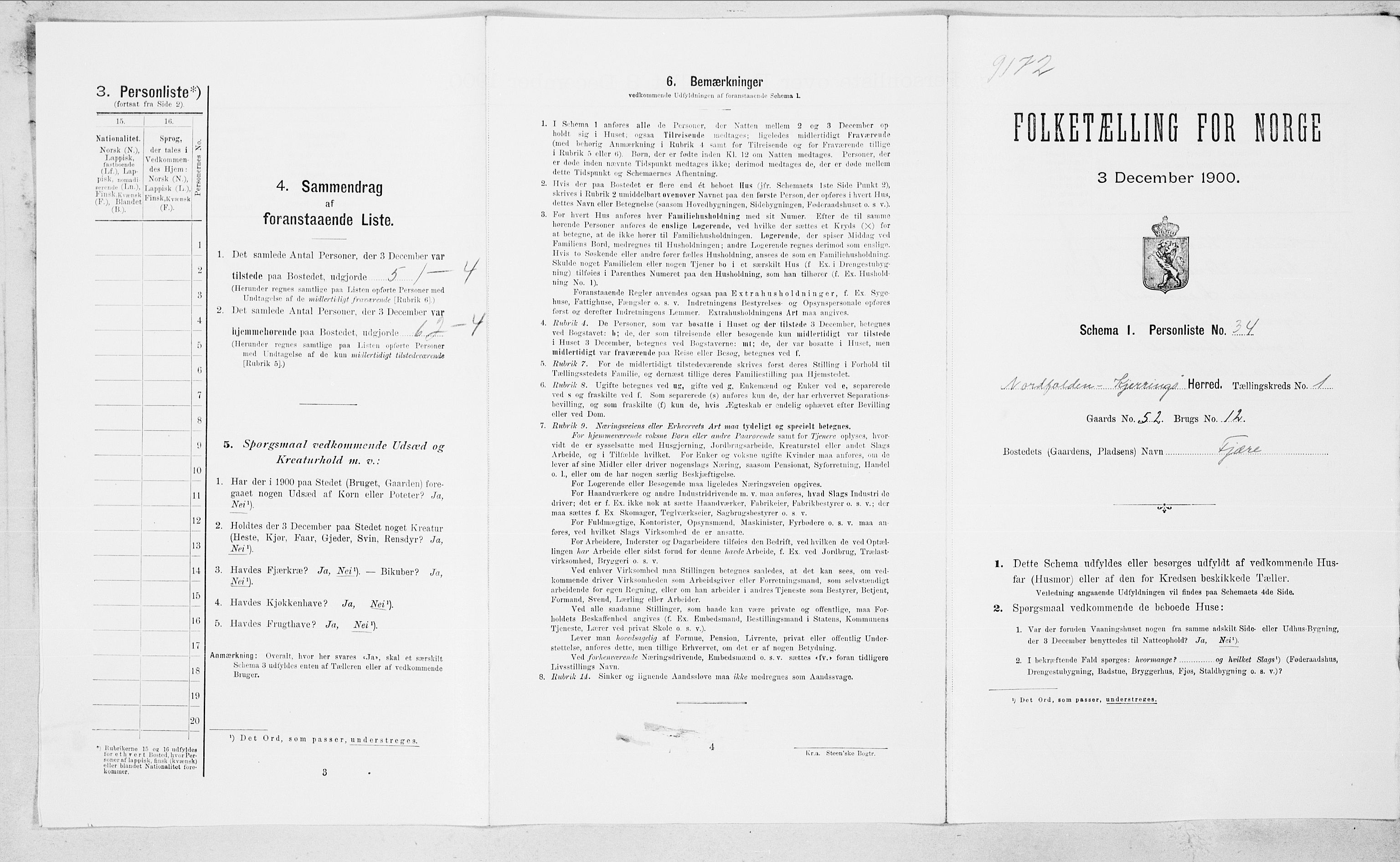 SAT, 1900 census for Nordfold-Kjerringøy, 1900, p. 84