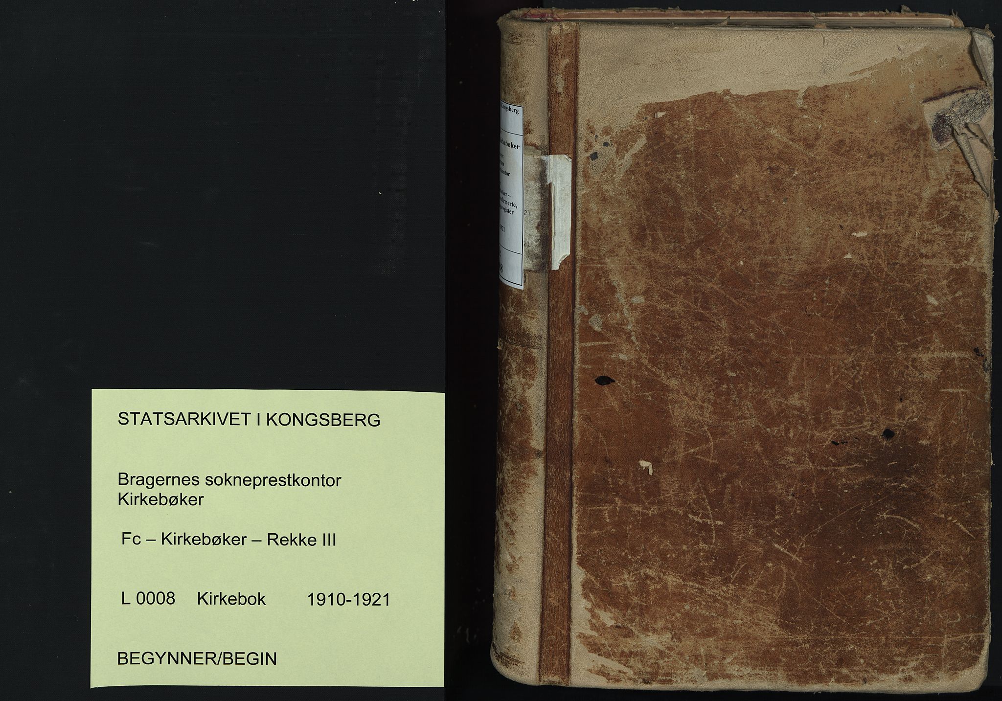 Bragernes kirkebøker, SAKO/A-6/F/Fc/L0008: Parish register (official) no. III 8, 1909-1921