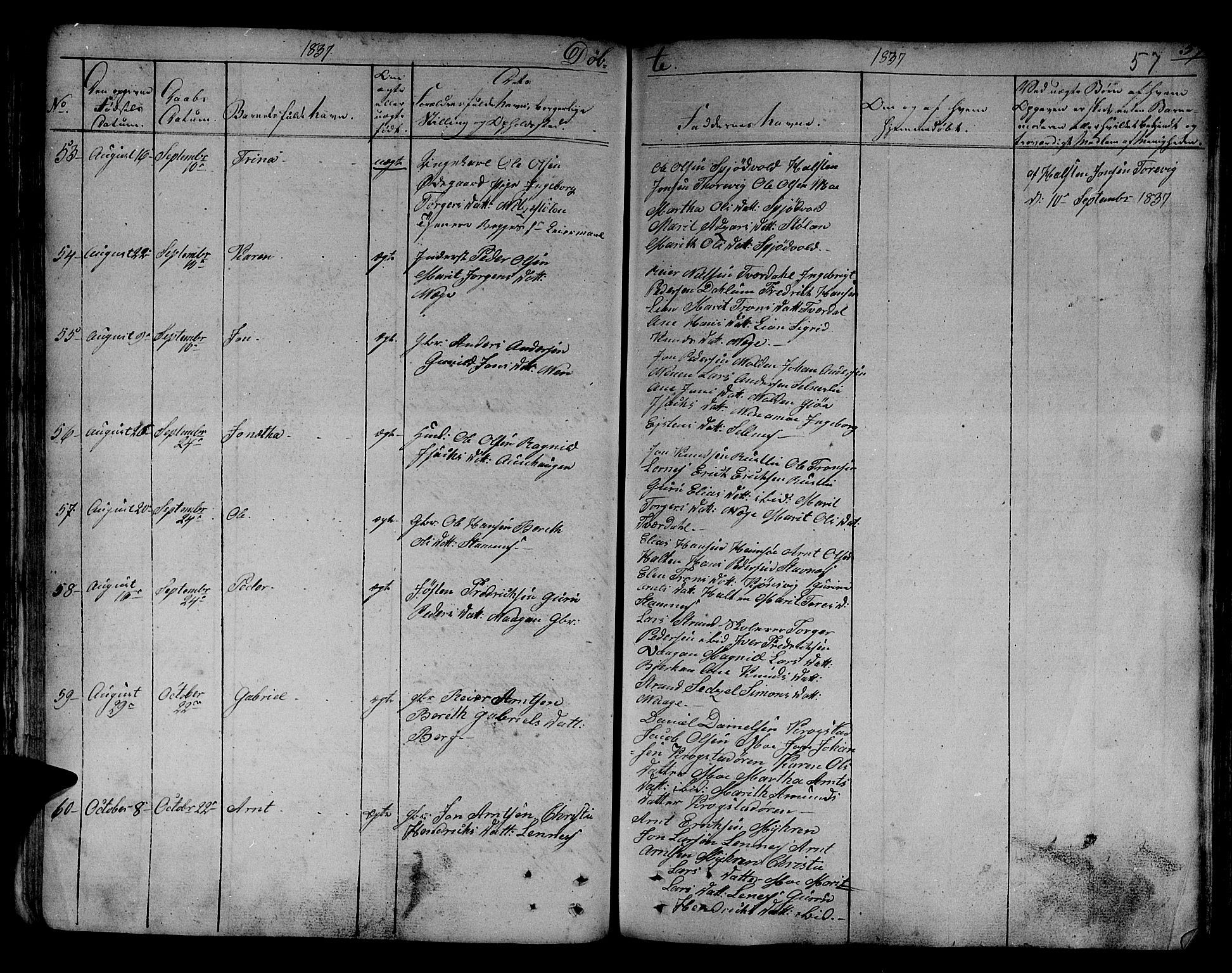 Ministerialprotokoller, klokkerbøker og fødselsregistre - Sør-Trøndelag, AV/SAT-A-1456/630/L0492: Parish register (official) no. 630A05, 1830-1840, p. 57