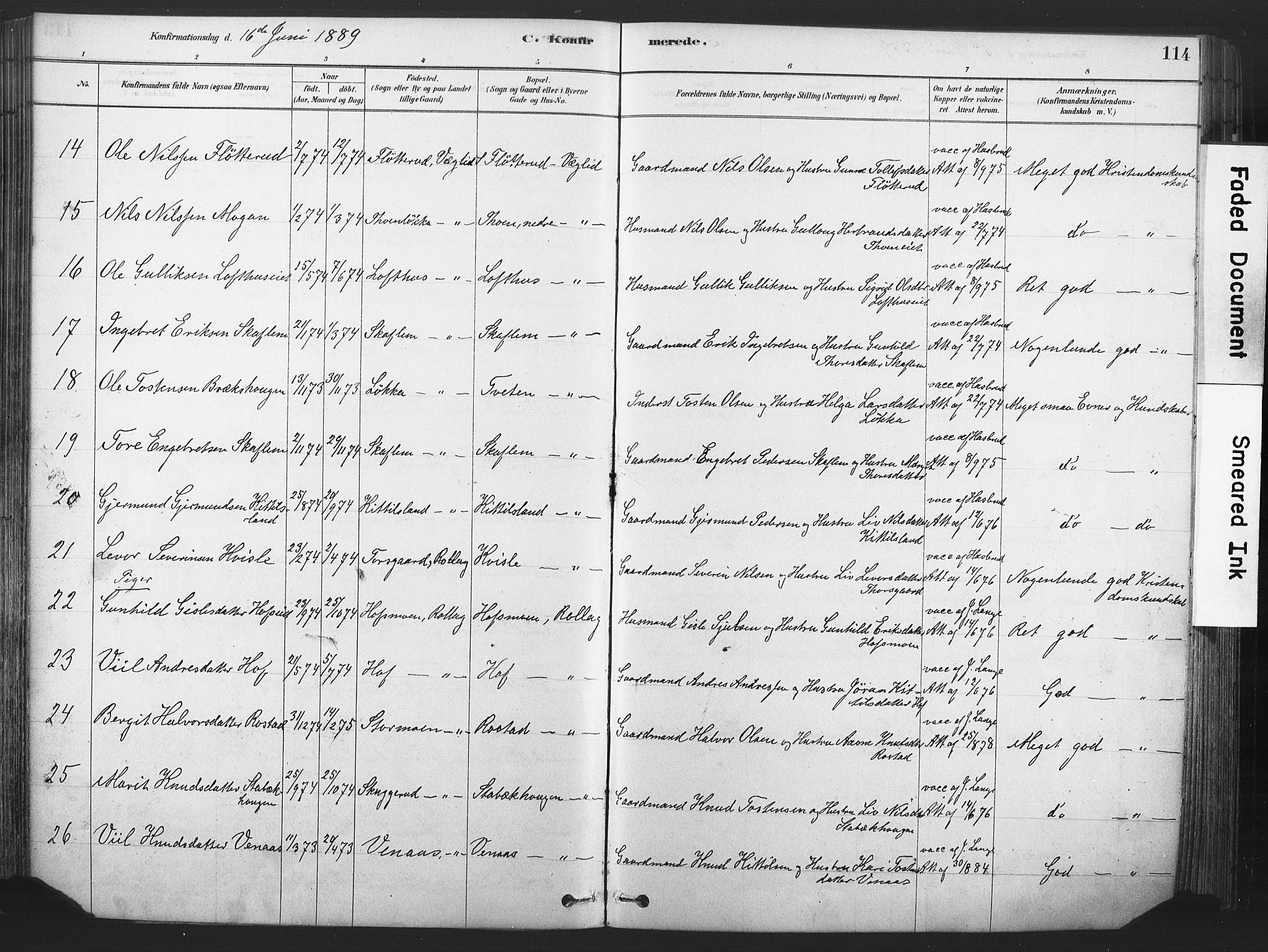 Rollag kirkebøker, AV/SAKO-A-240/F/Fa/L0011: Parish register (official) no. I 11, 1878-1902, p. 114