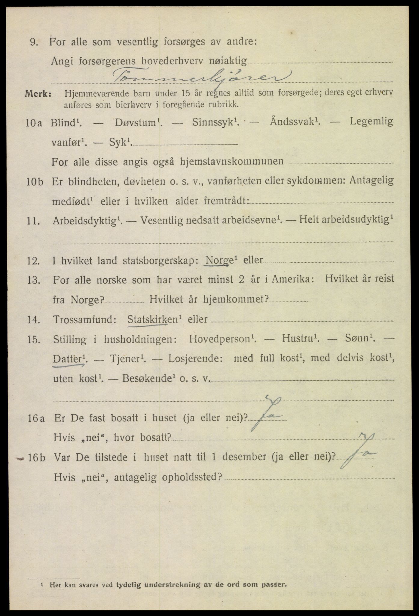 SAH, 1920 census for Trysil, 1920, p. 12584