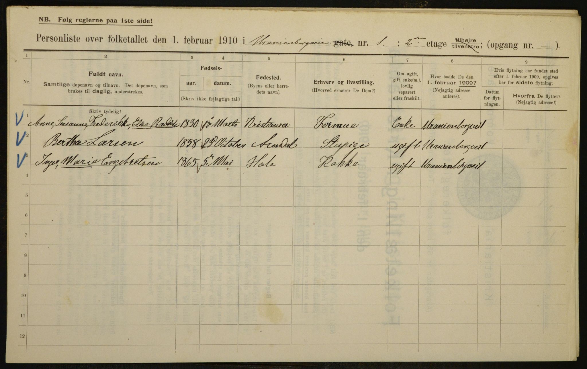 OBA, Municipal Census 1910 for Kristiania, 1910, p. 114088