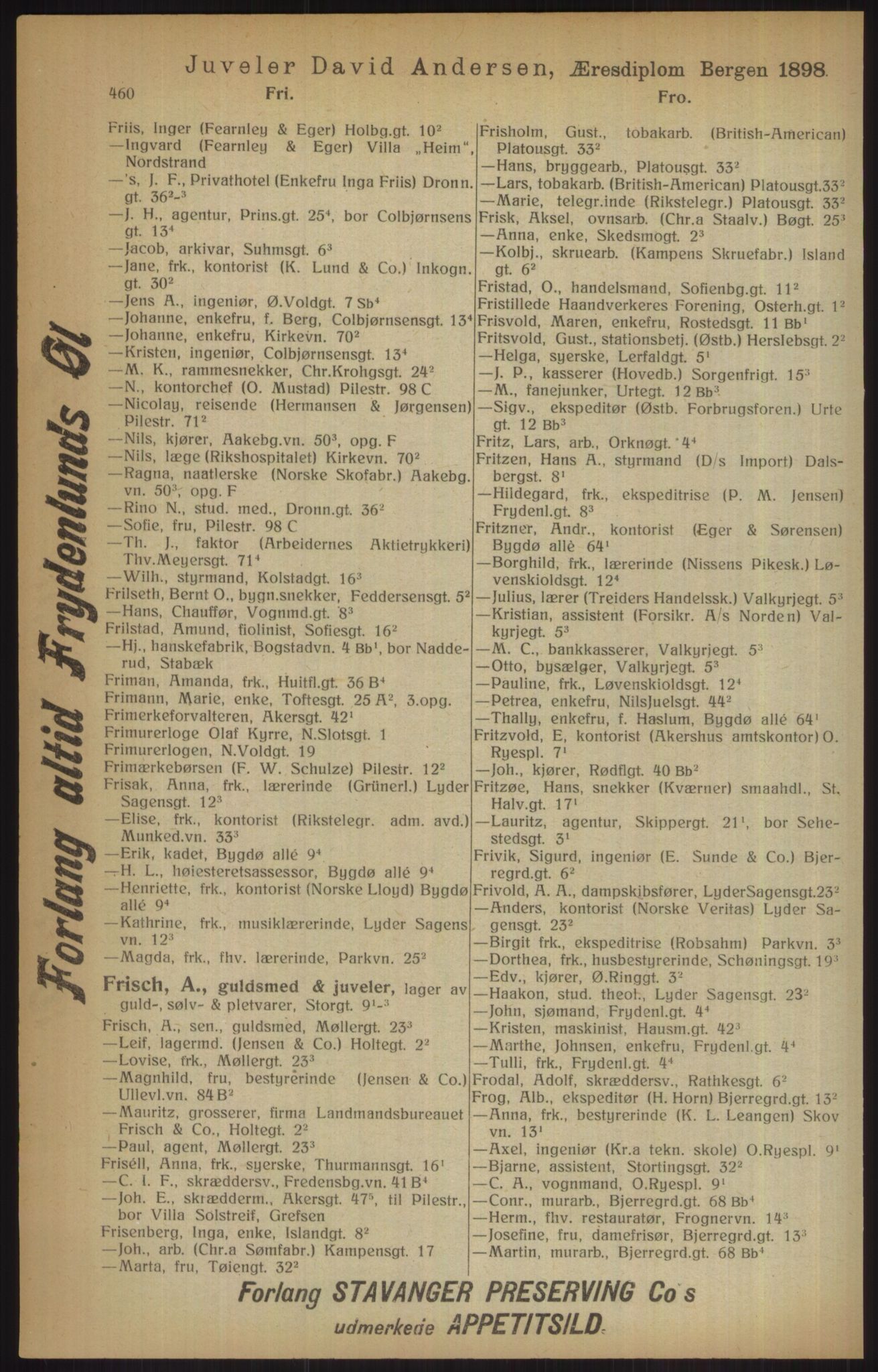 Kristiania/Oslo adressebok, PUBL/-, 1915, p. 460