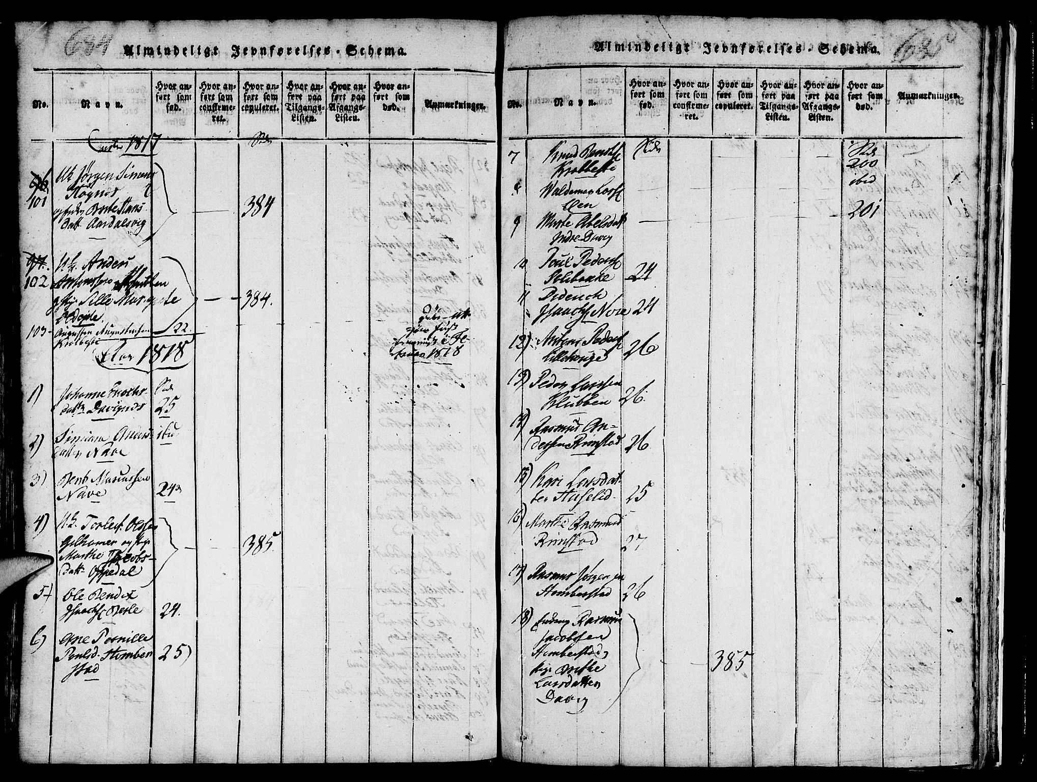 Davik sokneprestembete, AV/SAB-A-79701/H/Haa/Haaa/L0003: Parish register (official) no. A 3, 1816-1830, p. 684-685