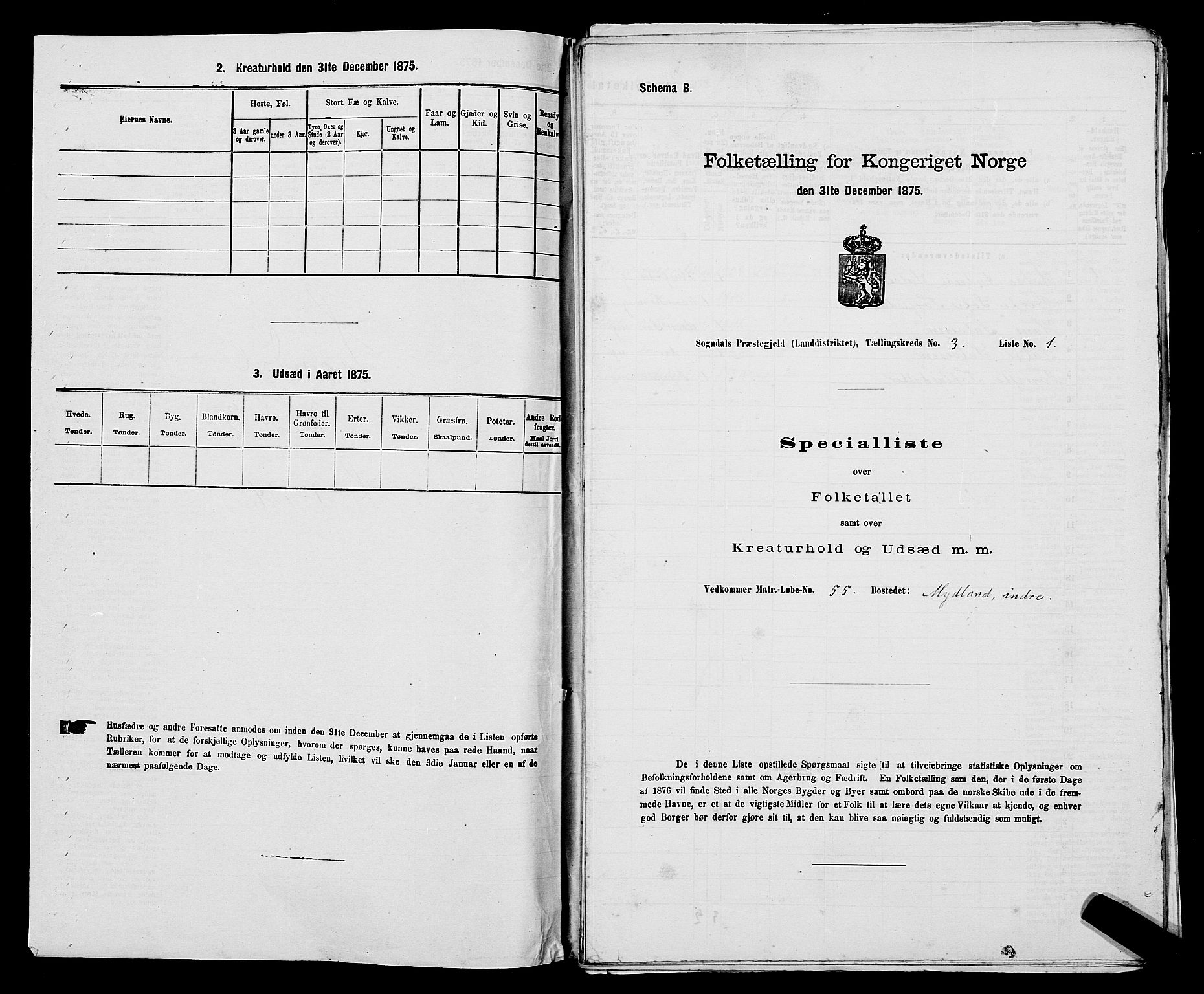 SAST, 1875 census for 1111L Sokndal/Sokndal, 1875, p. 190