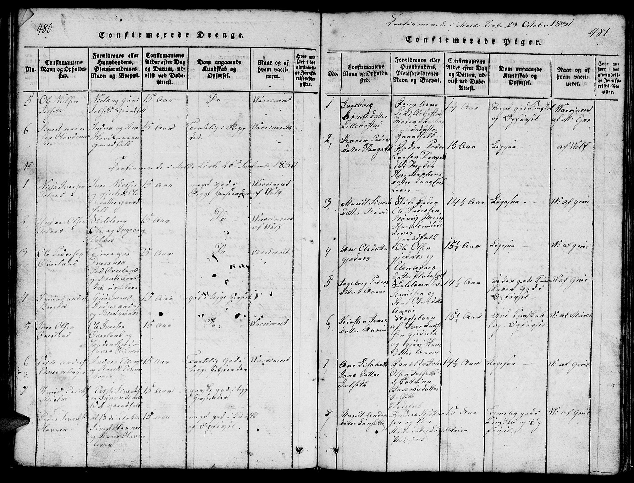 Ministerialprotokoller, klokkerbøker og fødselsregistre - Møre og Romsdal, SAT/A-1454/555/L0665: Parish register (copy) no. 555C01, 1818-1868, p. 480-481